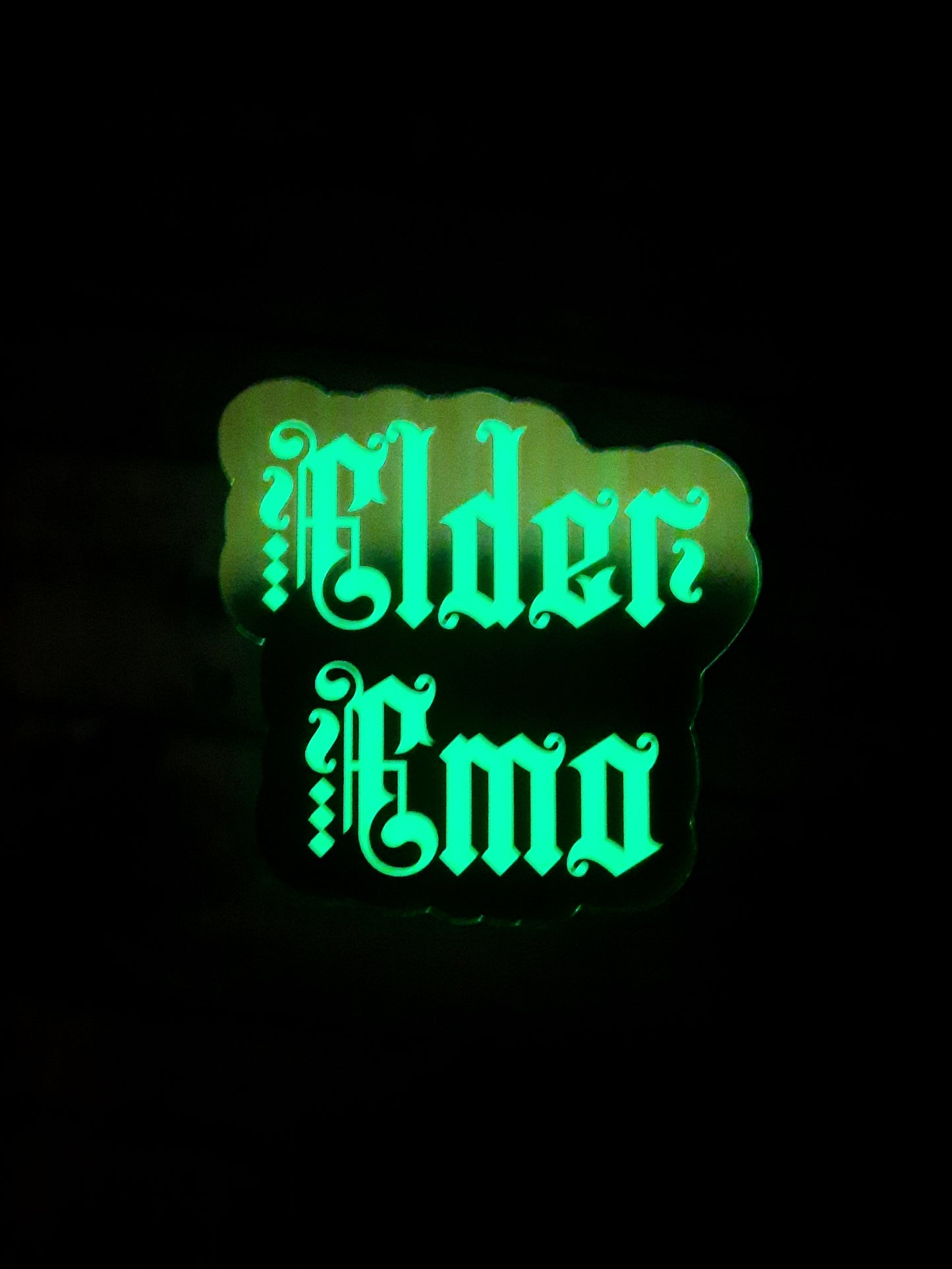 Glow in the dark Elder Emo sticker