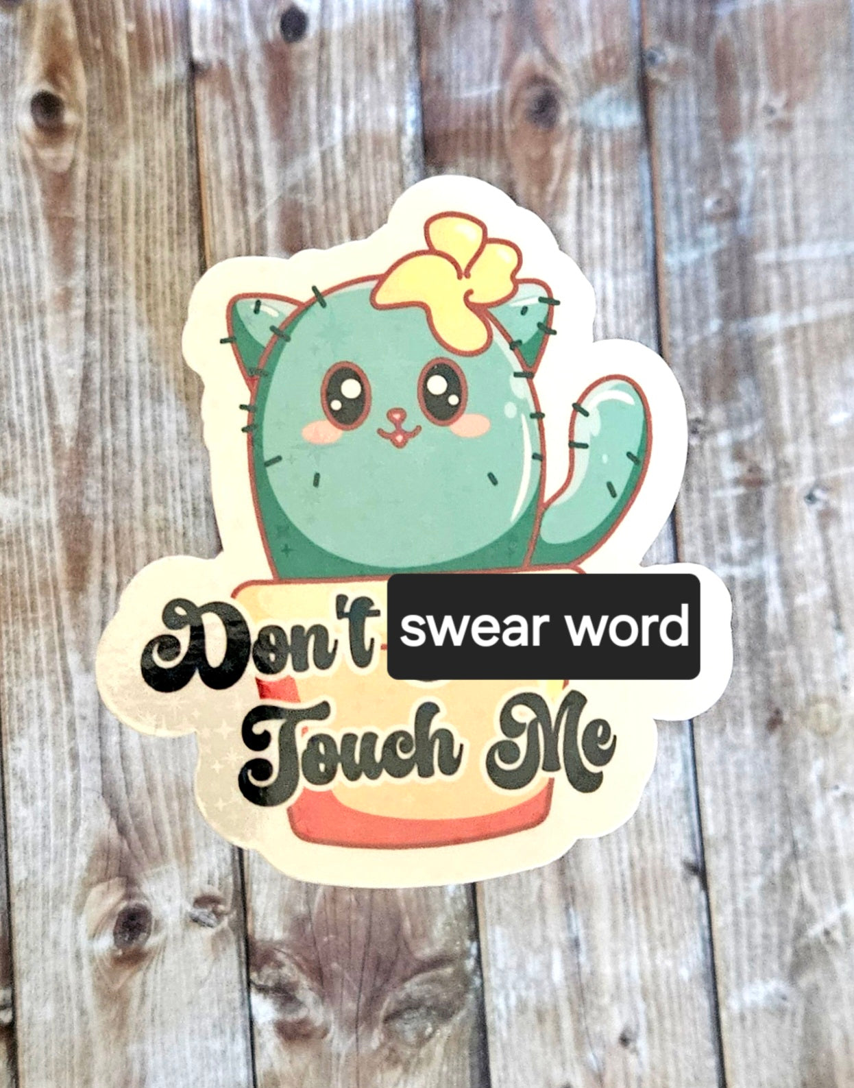 Don't touch me sticker, profanity included