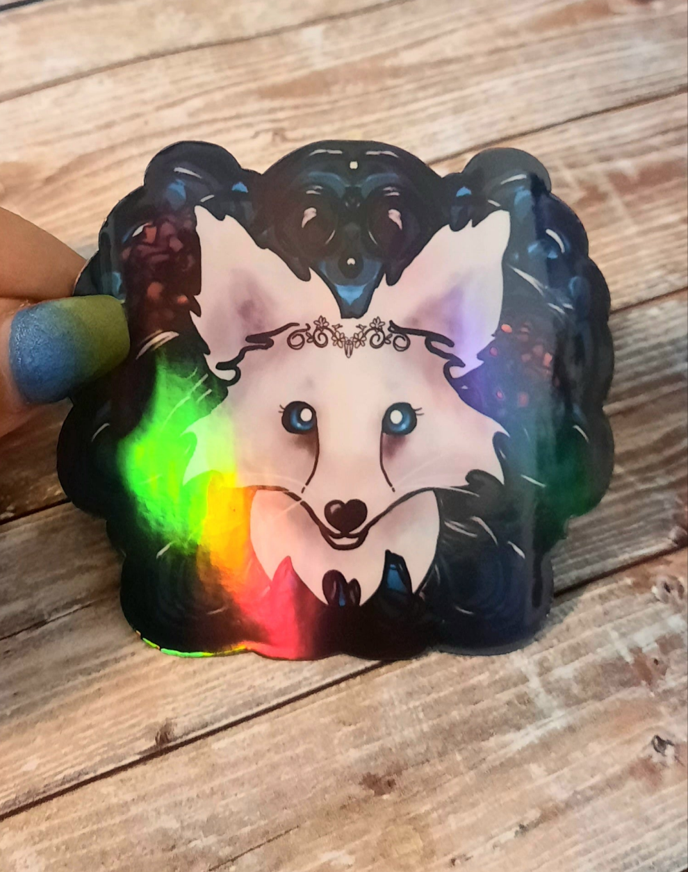 Arctic fox sticker for water bottle