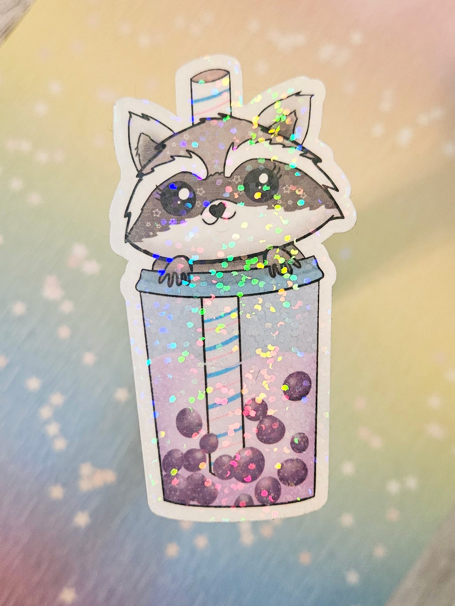 Raccoon Boba sticker