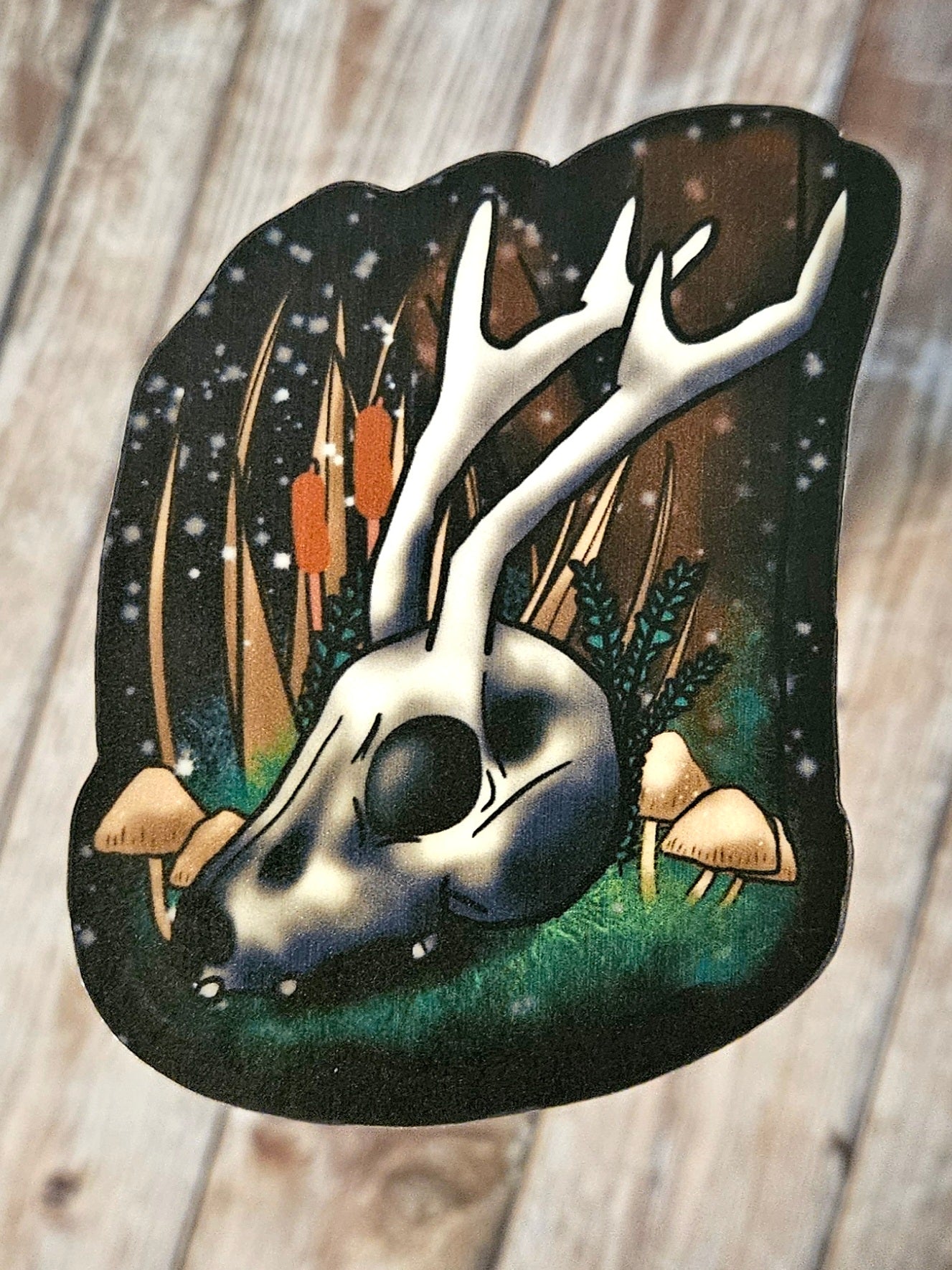 Glow in the dark jackalope skull
