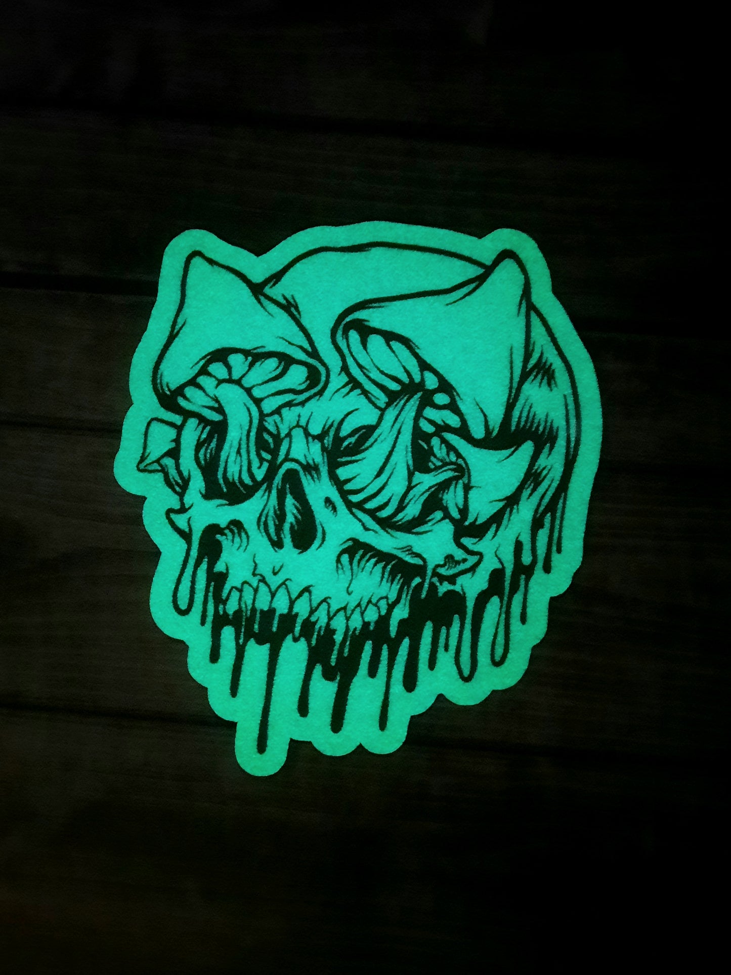 Glow in the dark Mushroom Skull sticker