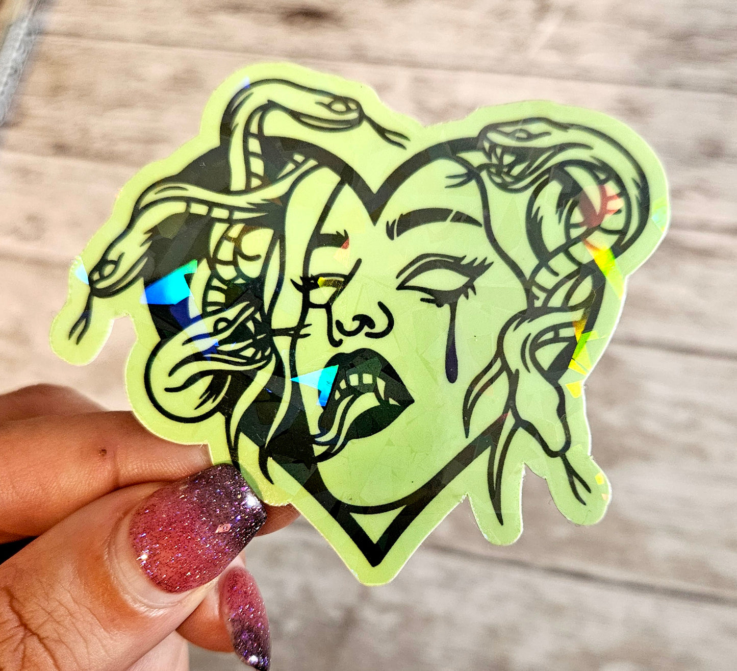 Glow in the dark medusa sticker