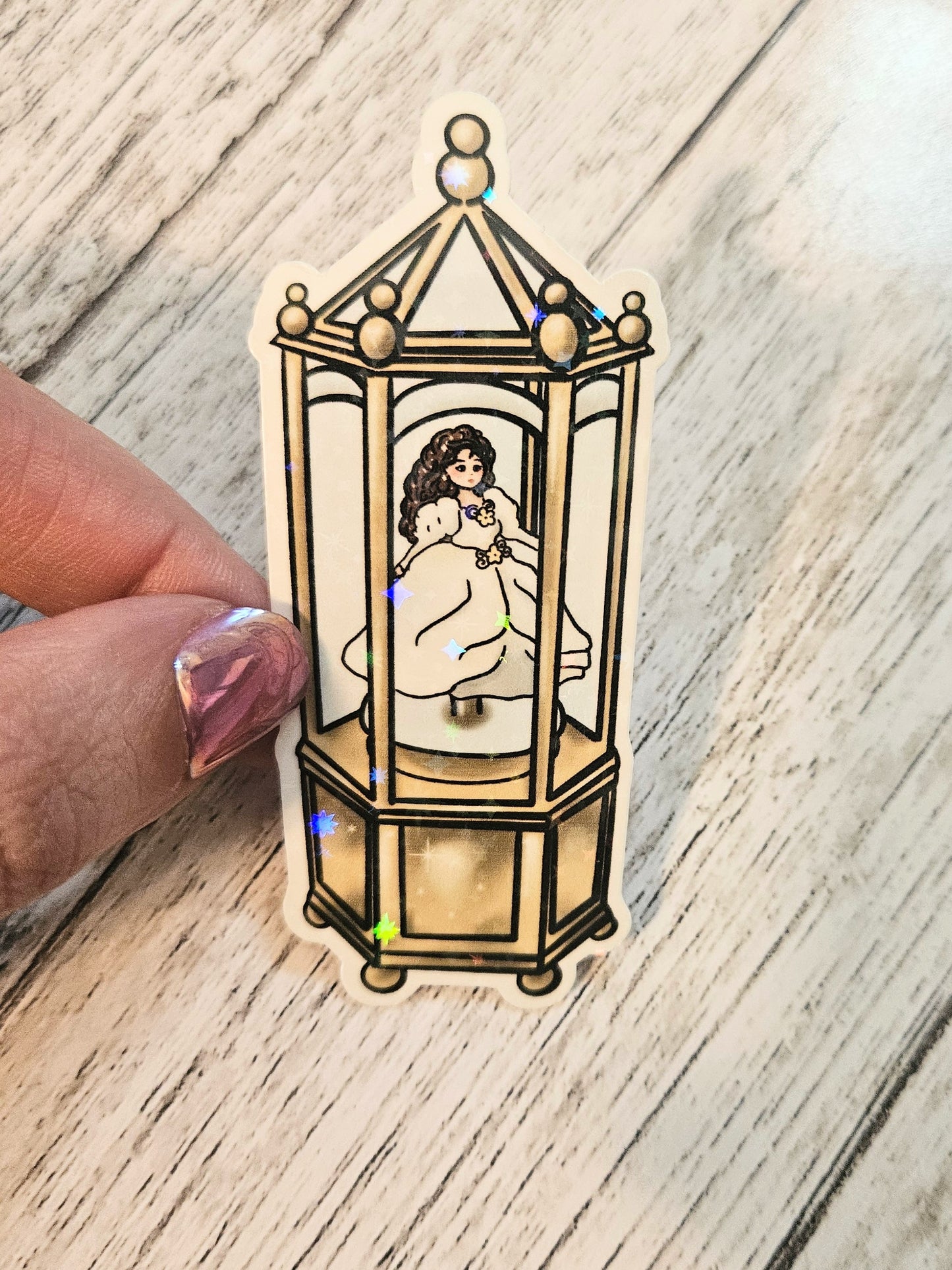 As the world falls down lullaby doll sticker for water bottle