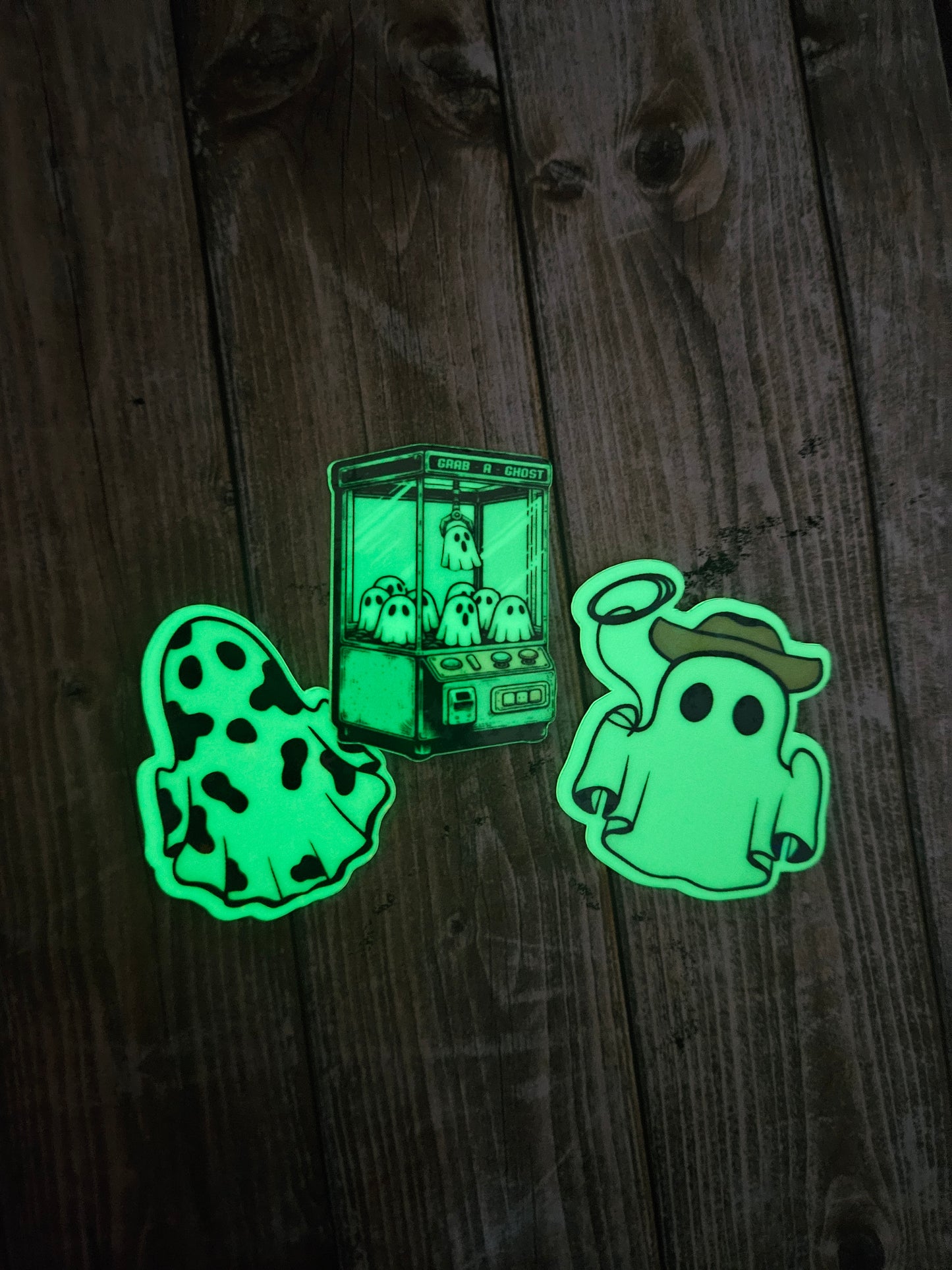 Mini glow in the dark sticker 3 pack, mini ghost stickers