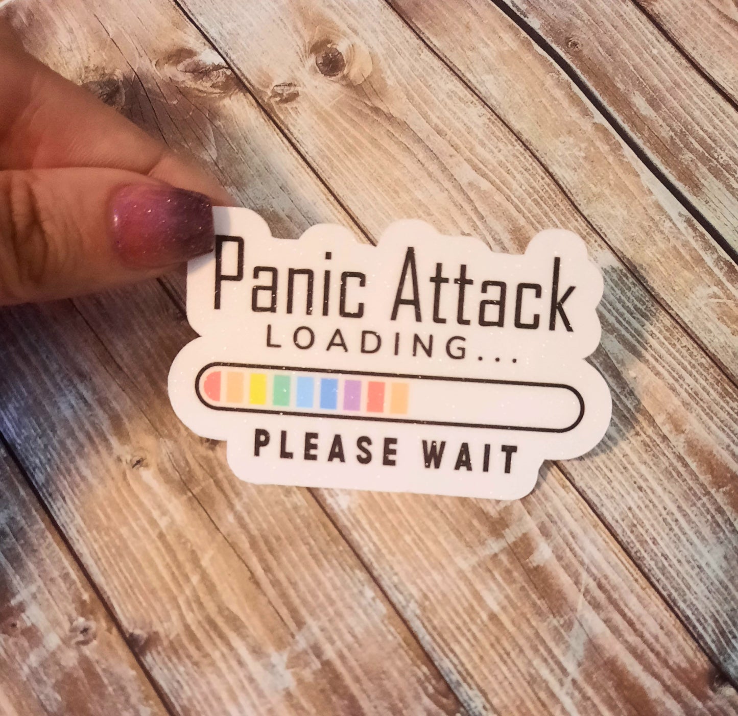 Panic attack loading sticker, funny mental health awareness sticker for water bottle