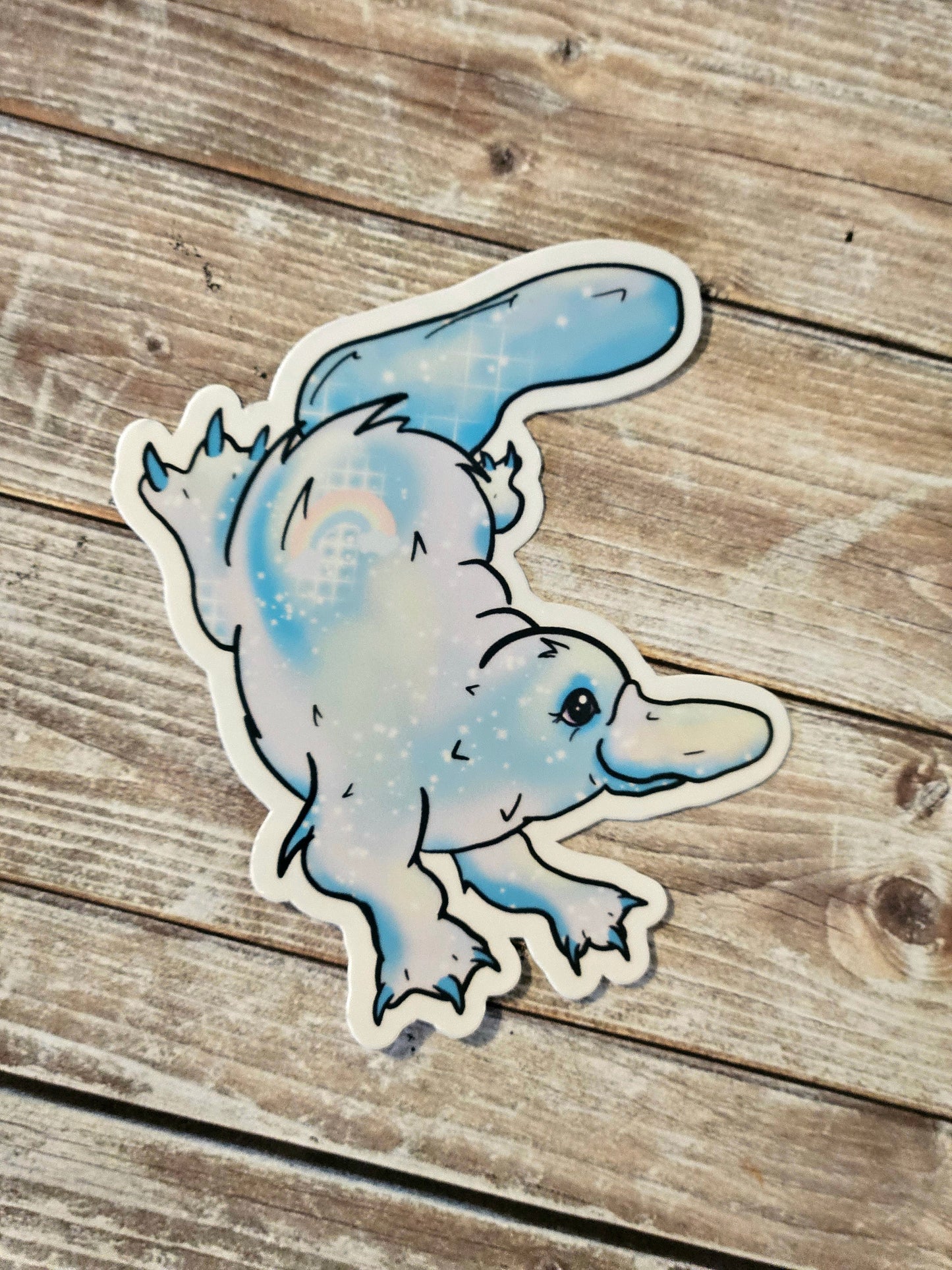 Adorable pastel platypus sticker for water bottle