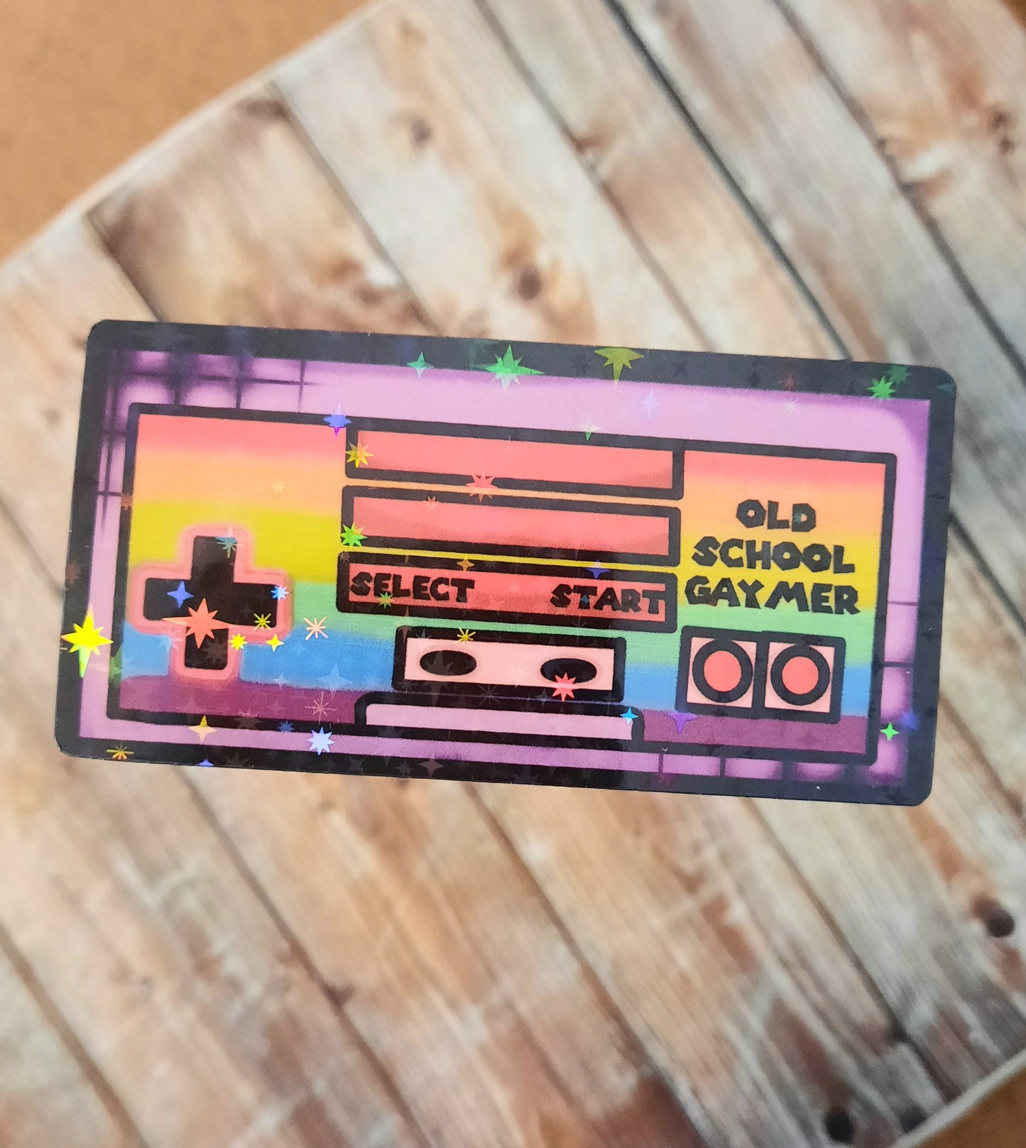 Old school gaymer sticker for laptop, nostalgia gamer sticker