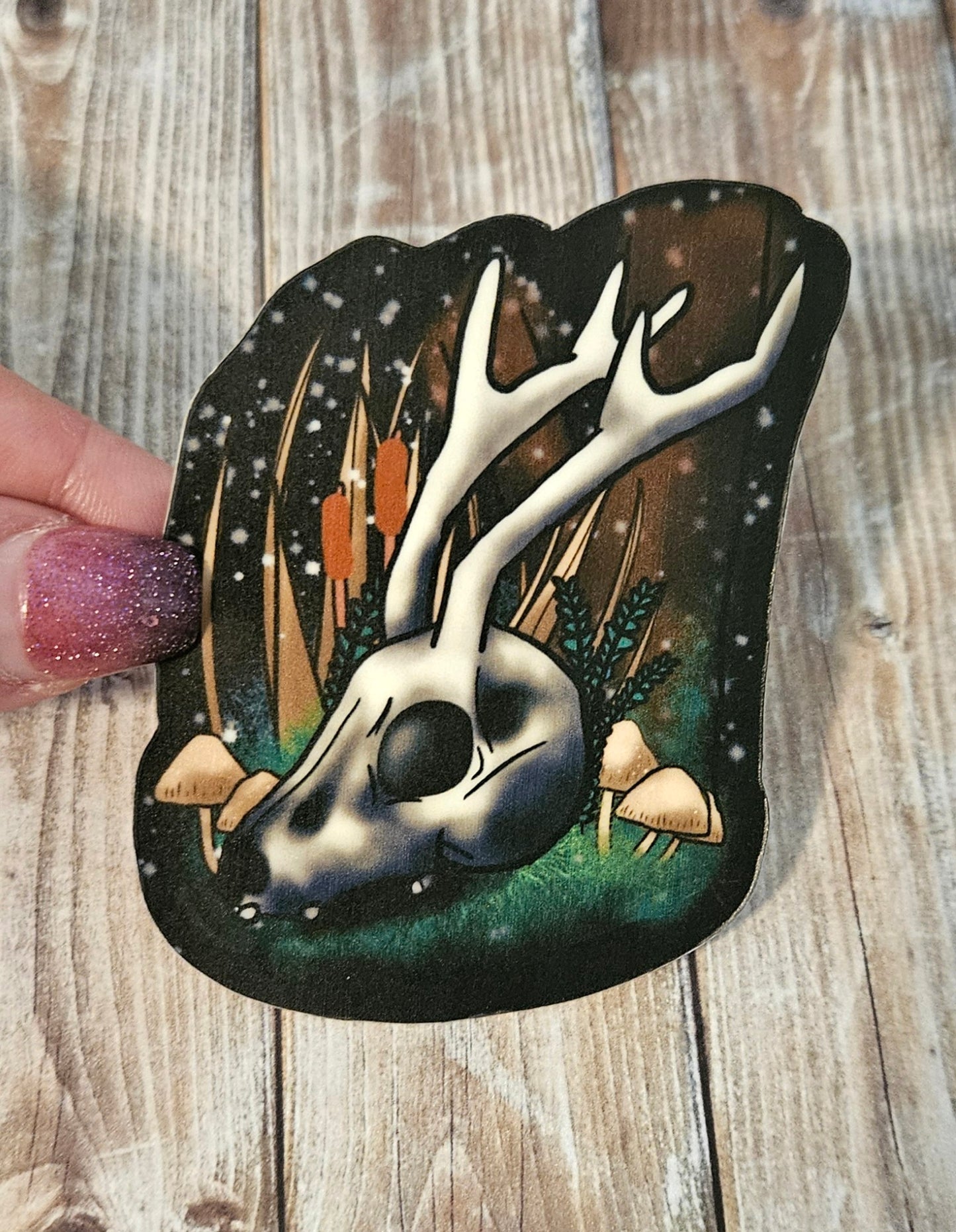 Glow in the dark jackalope skull