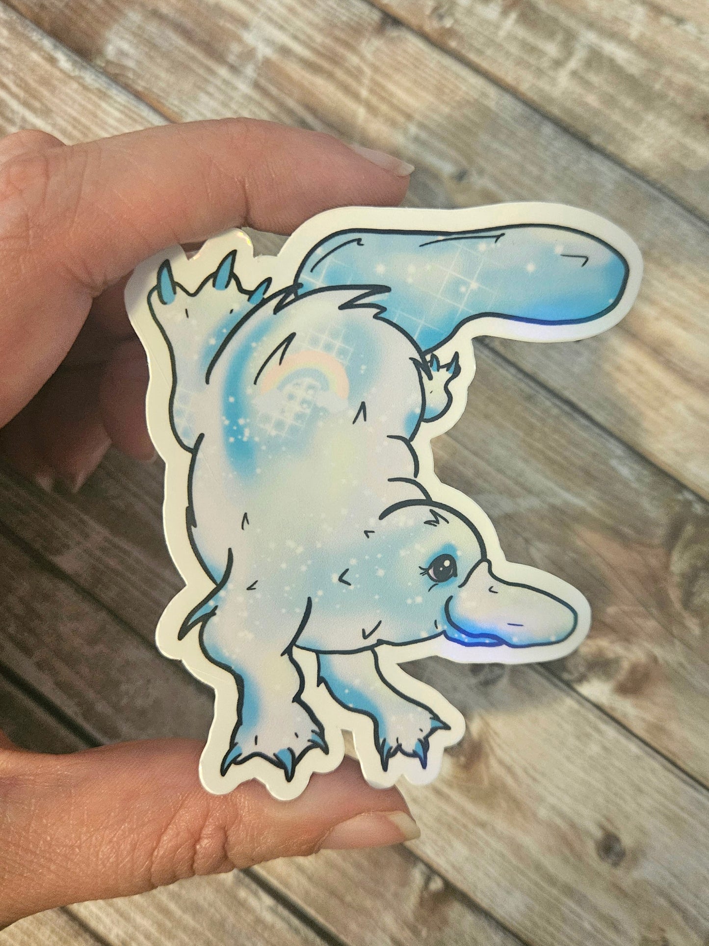 Adorable pastel platypus sticker for water bottle
