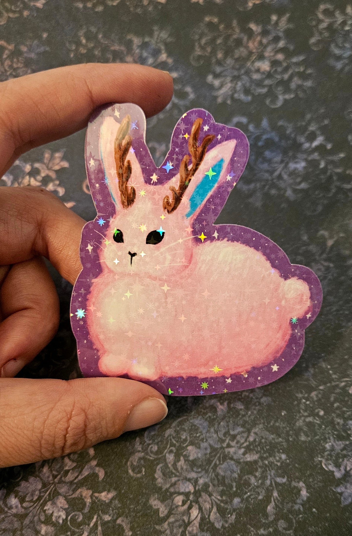 Cute pastel jackalope sticker for water bottle and laptop
