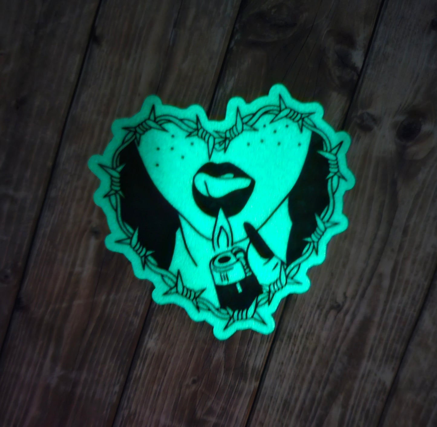 Glow in the dark baddie sticker