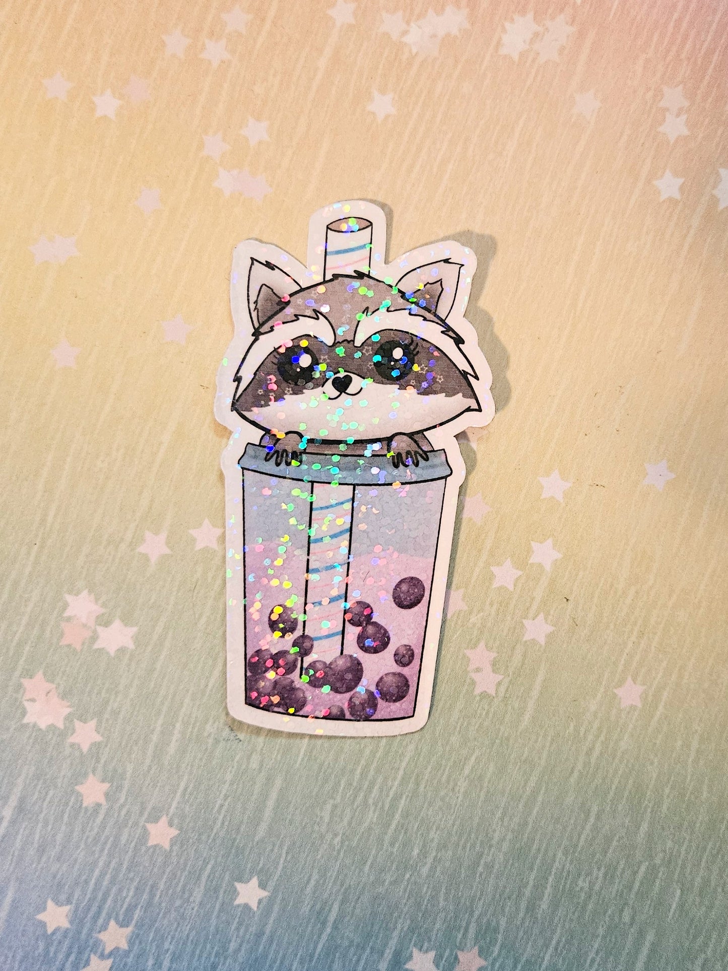 Raccoon Boba sticker