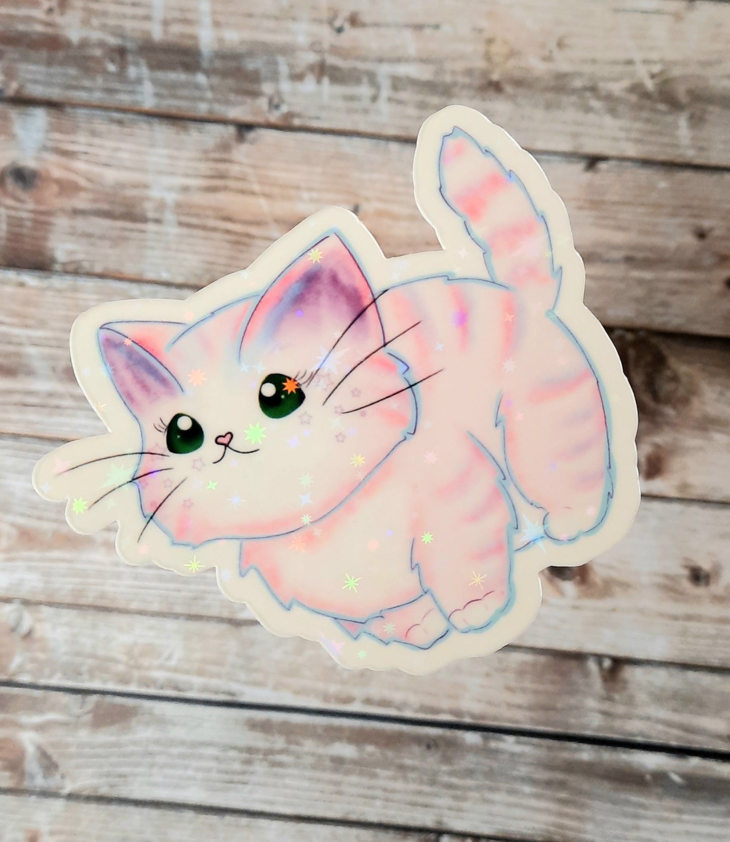 Glow in the dark cute kitten sticker