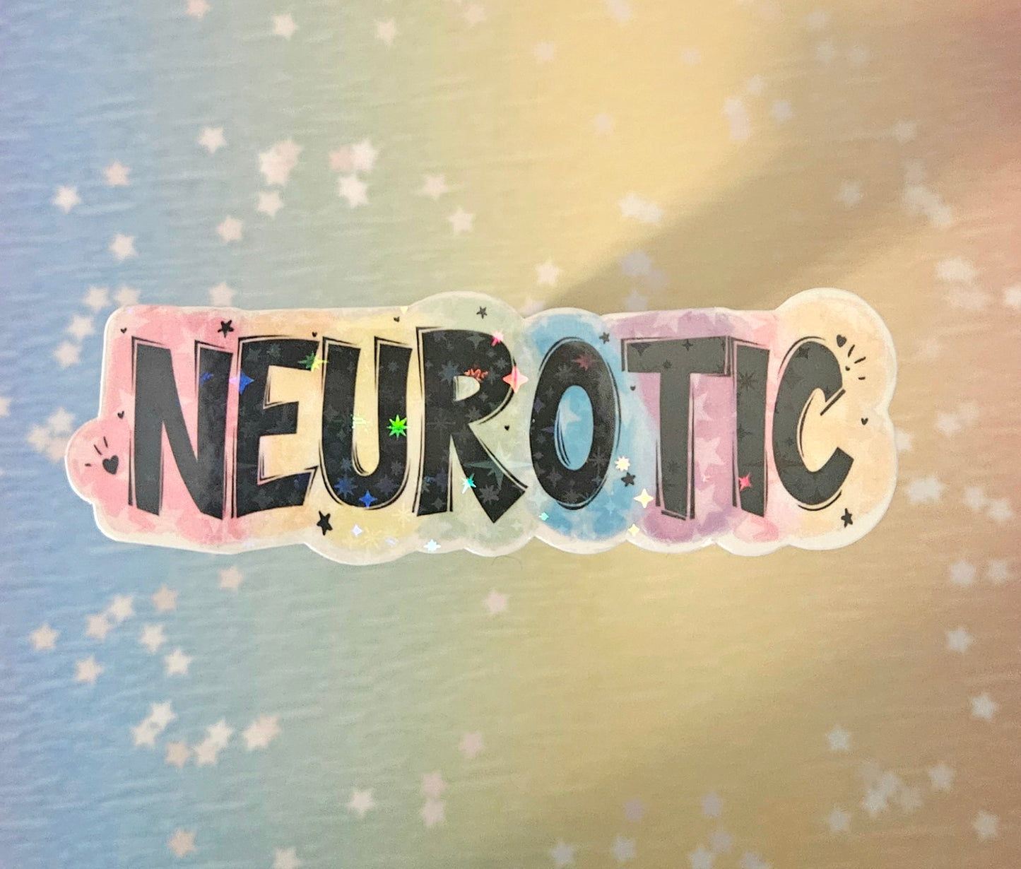 Neurotic rainbow sticker for water bottle