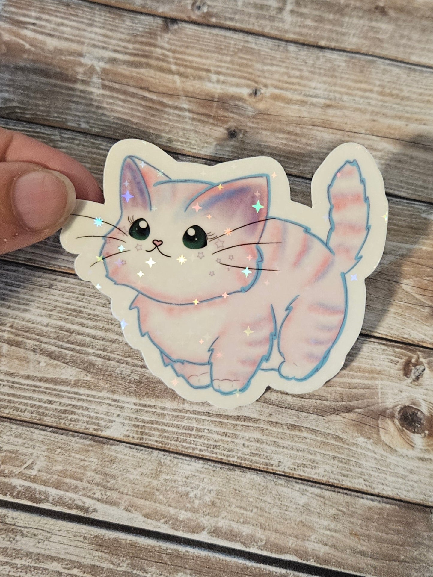 Kawaii style cute kitty sticker for laptop