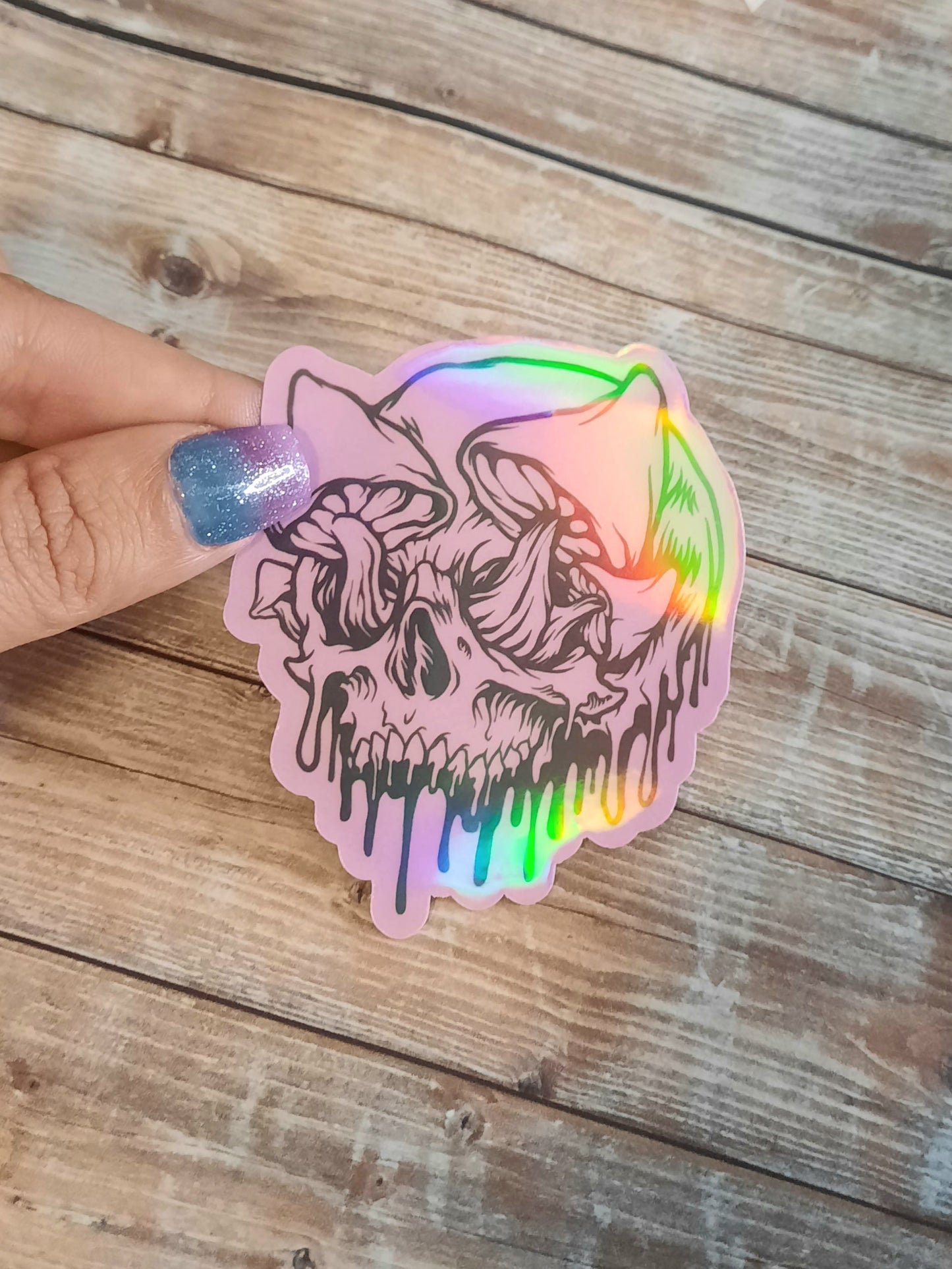 Glow in the dark Mushroom Skull sticker