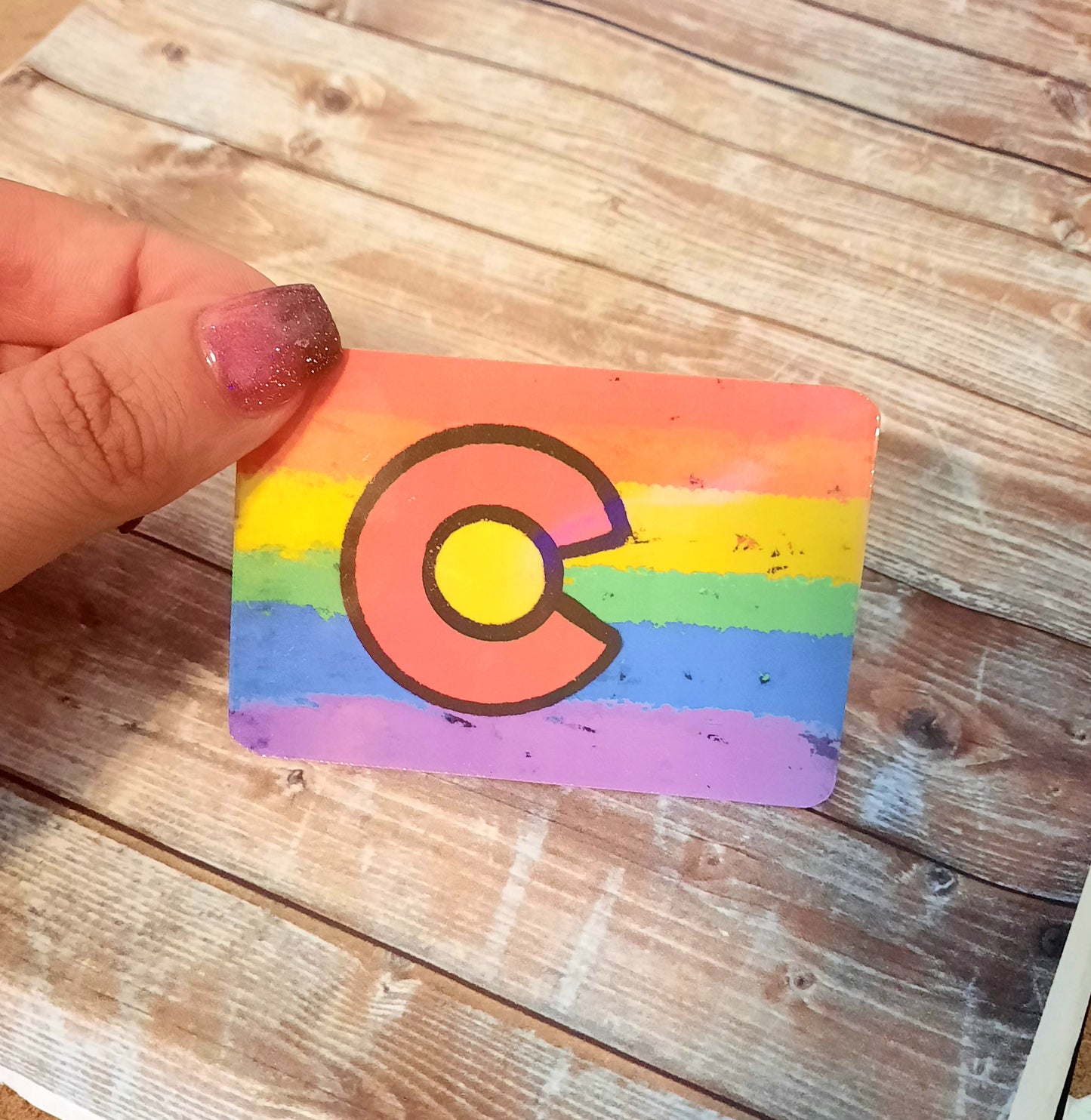 Colorado pride flag sticker for water bottle