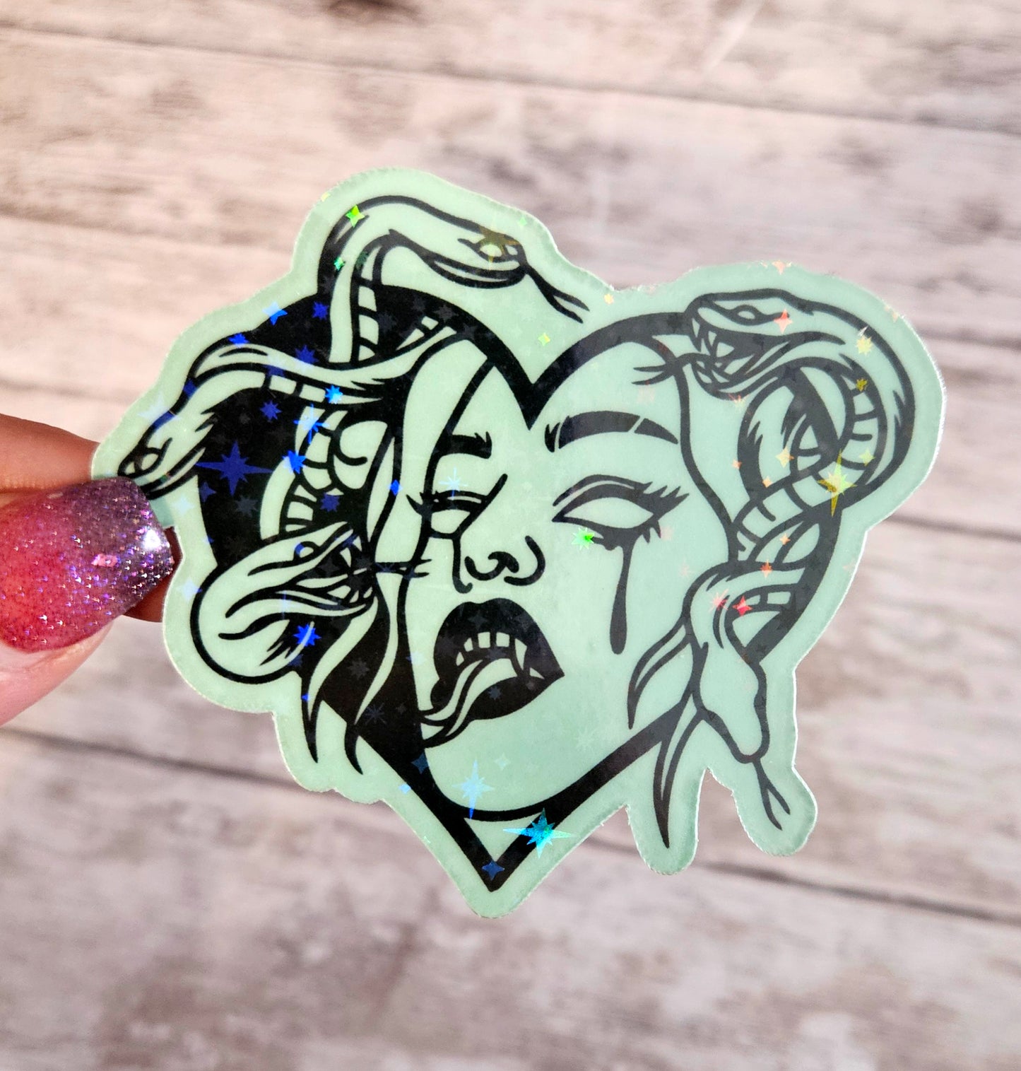 Glow in the dark medusa sticker