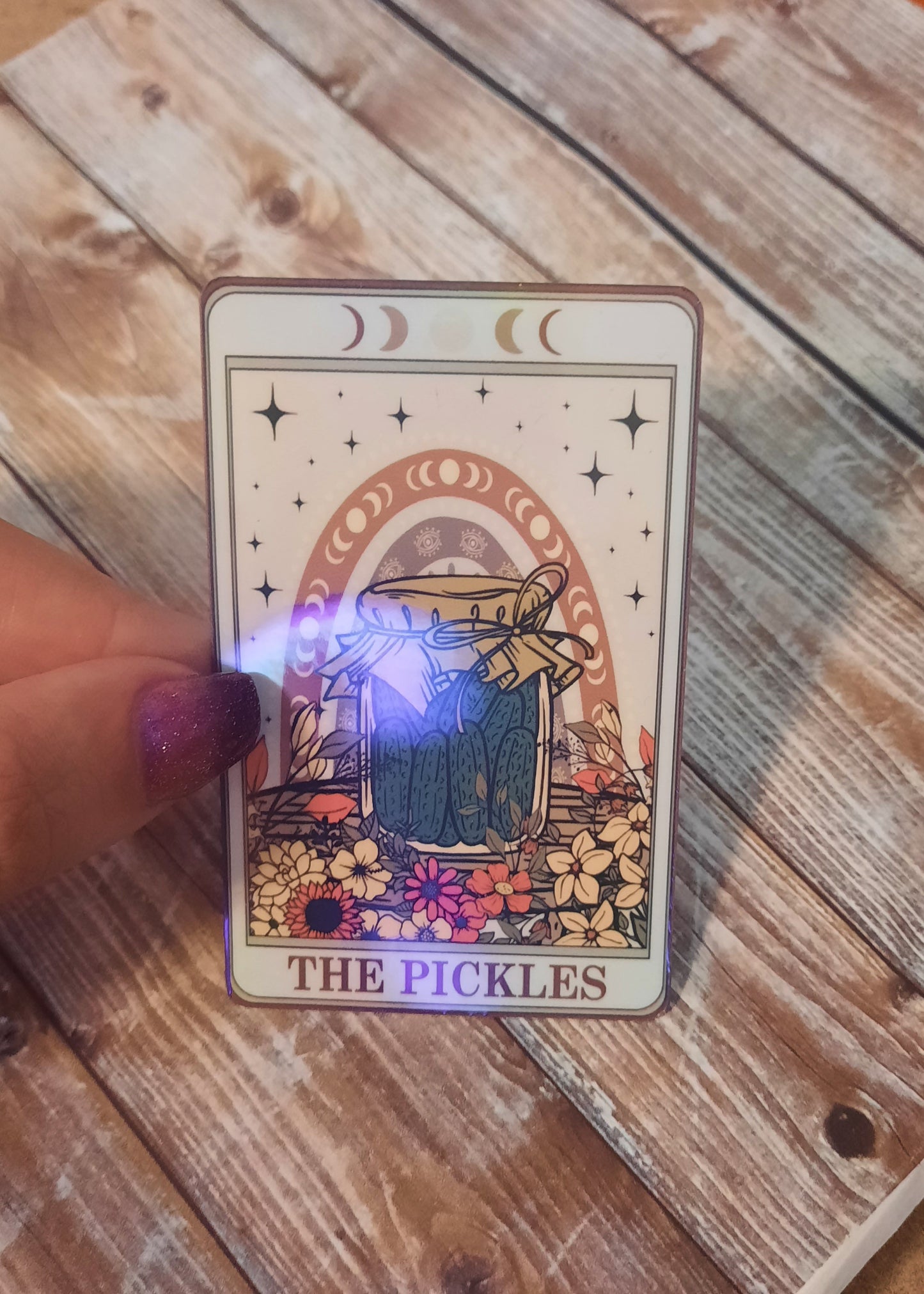 The pickles tarot card sticker, pickle lover gift