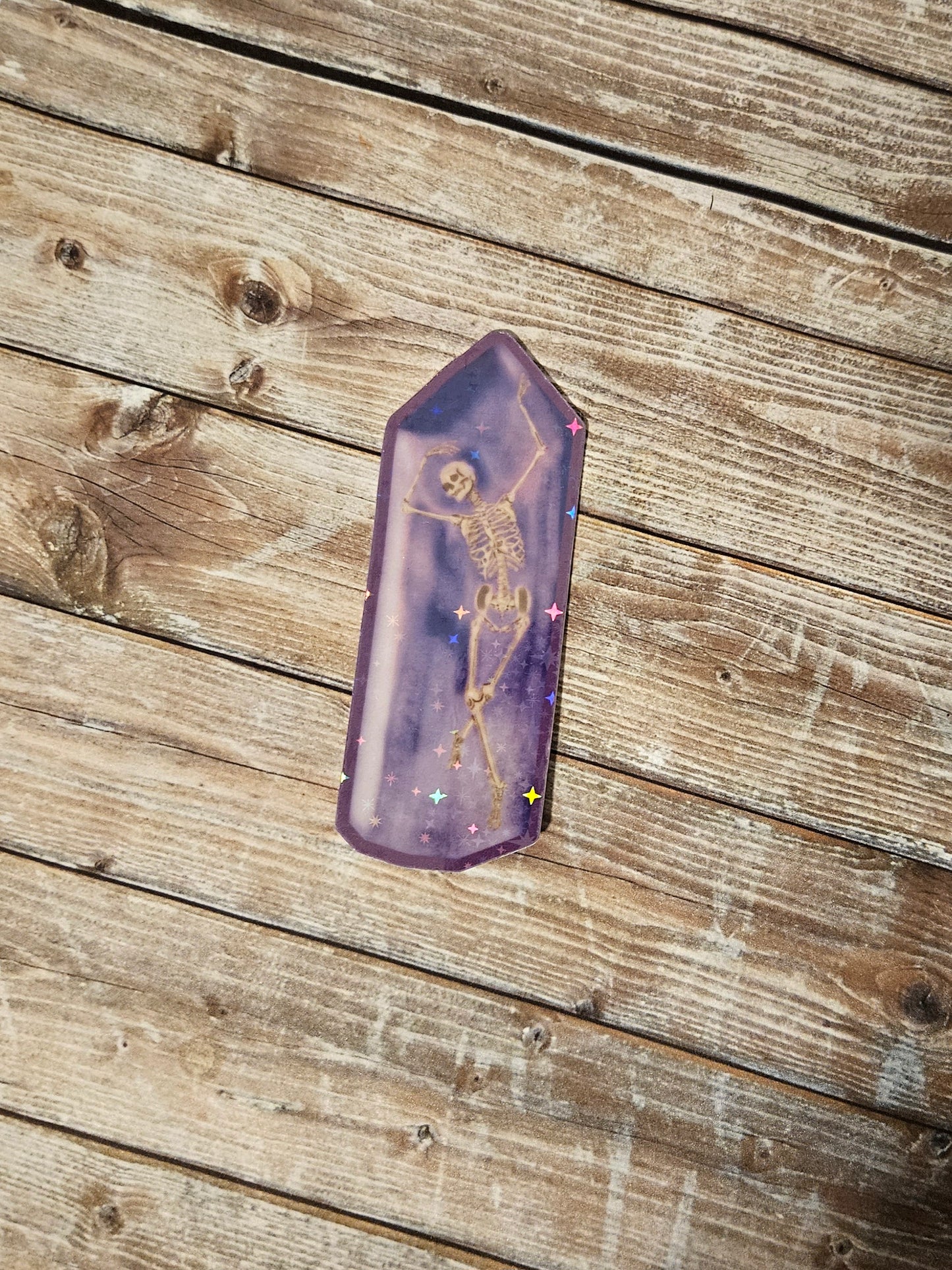 Skeleton dancing in amethyst sticker