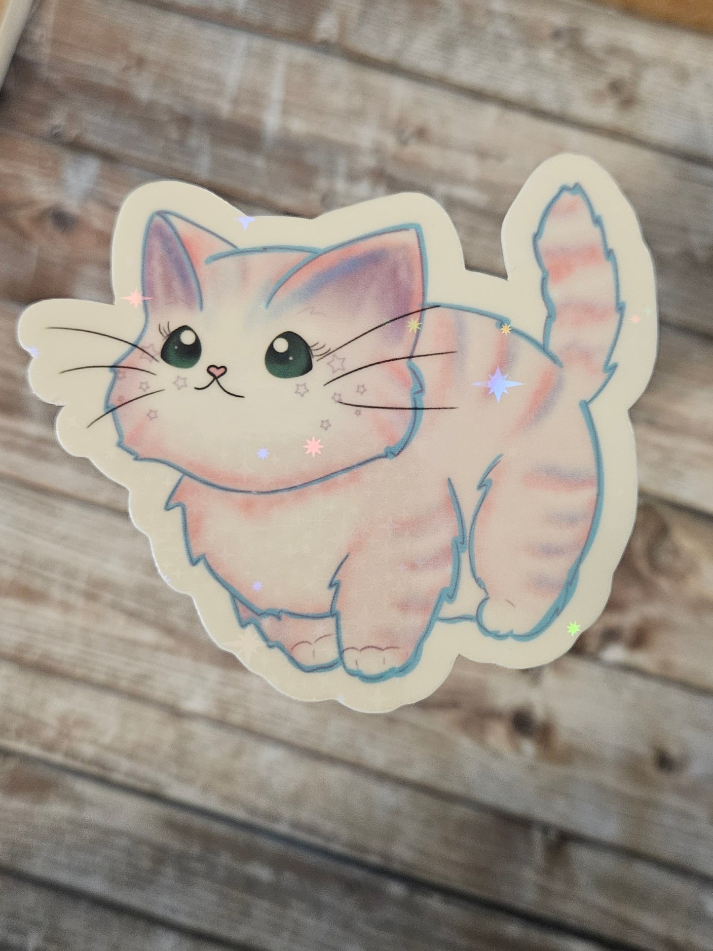 Kawaii style cute kitty sticker for laptop