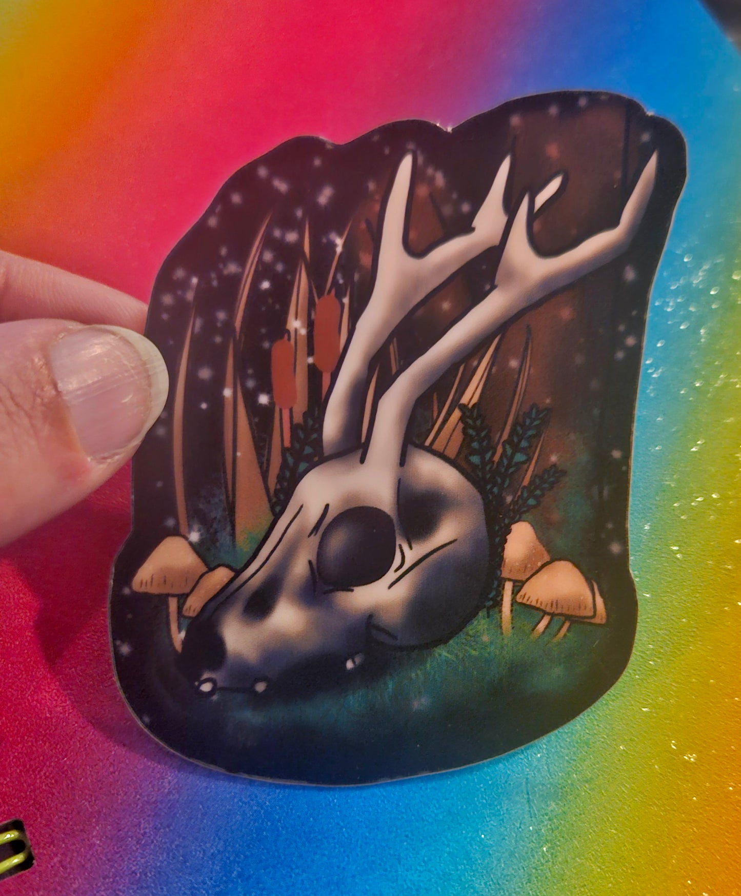 Glow in the dark jackalope skull