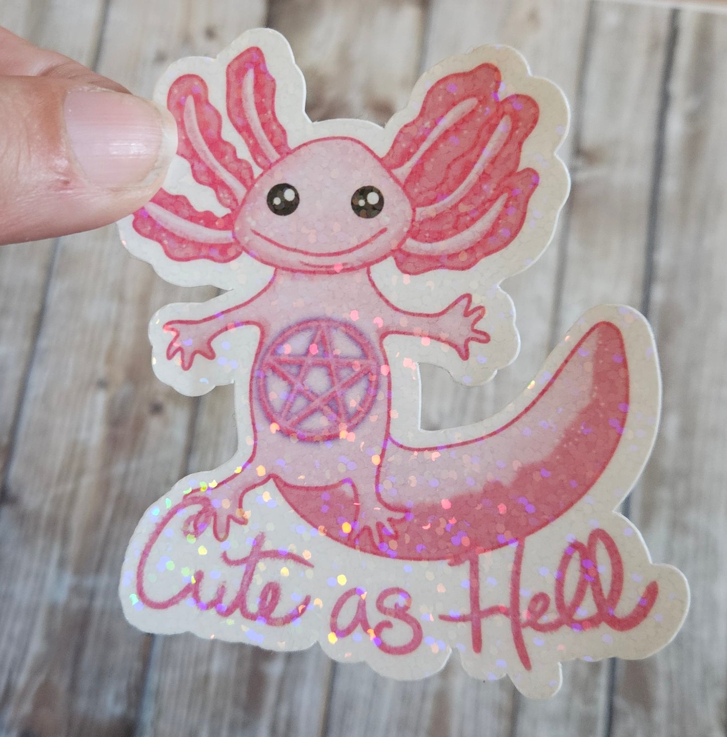 Cute as hell axolotl sticker