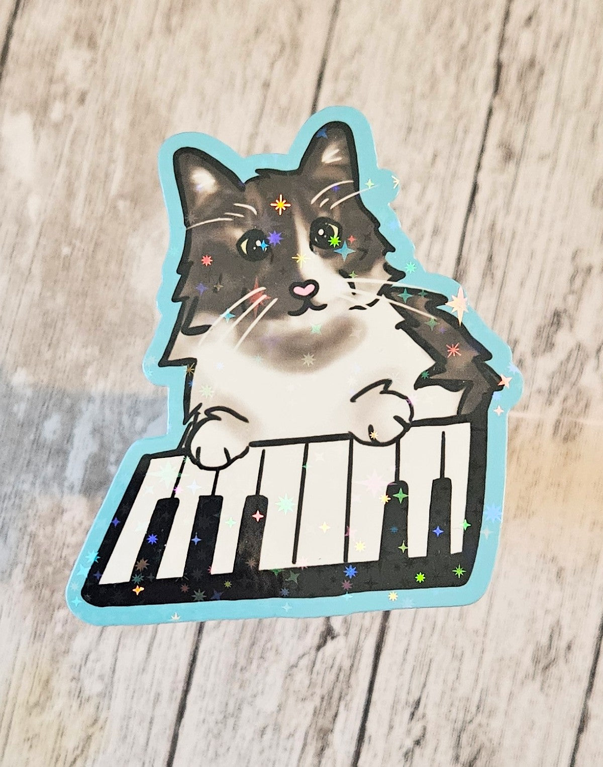 Piano cat sticker