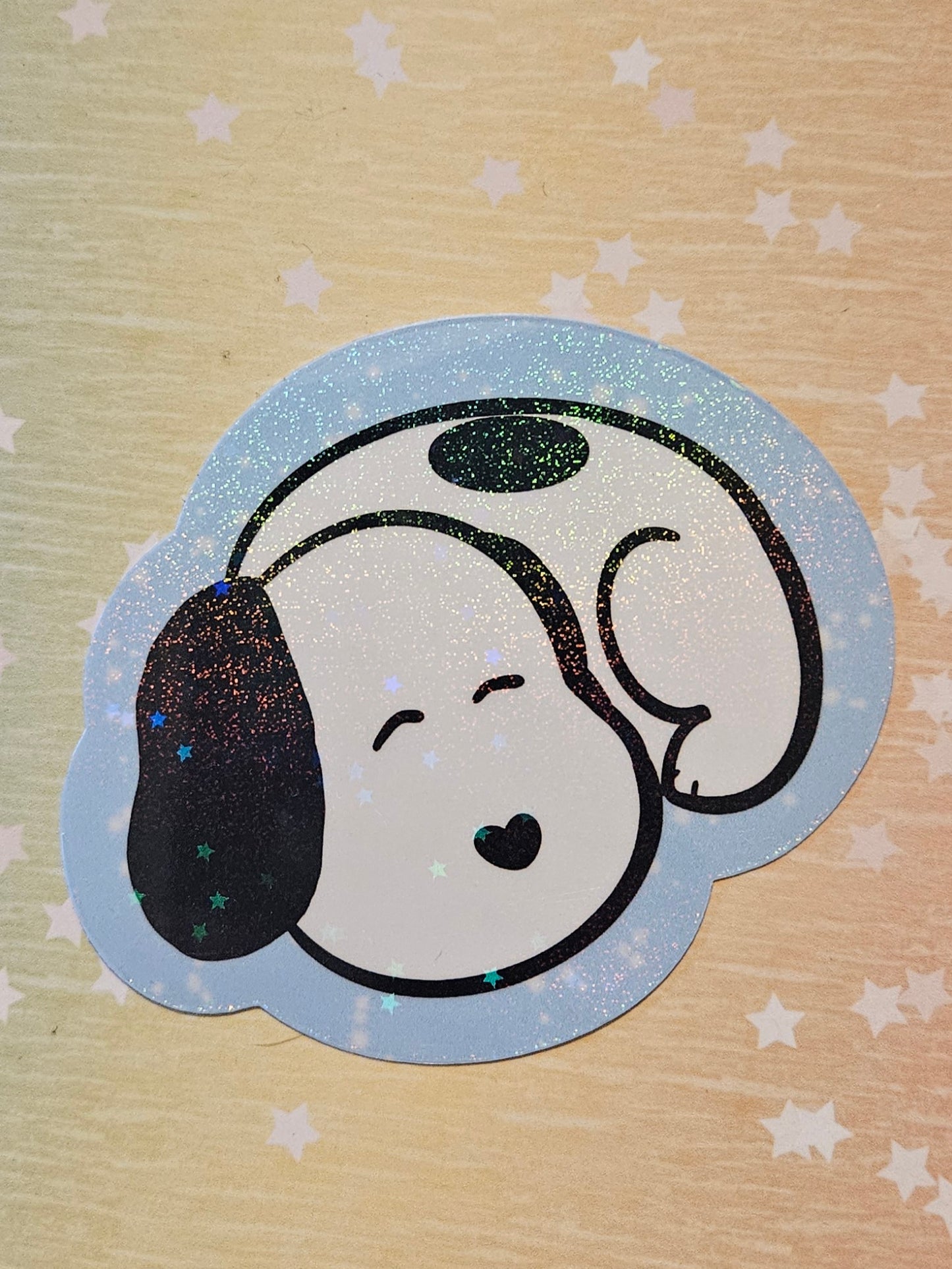 Adorable sleeping cartoon puppy sticker for water bottle