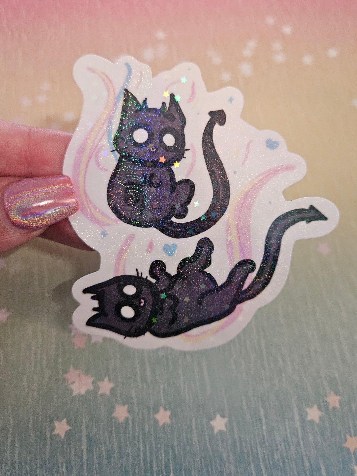 Cute demon kitties sticker