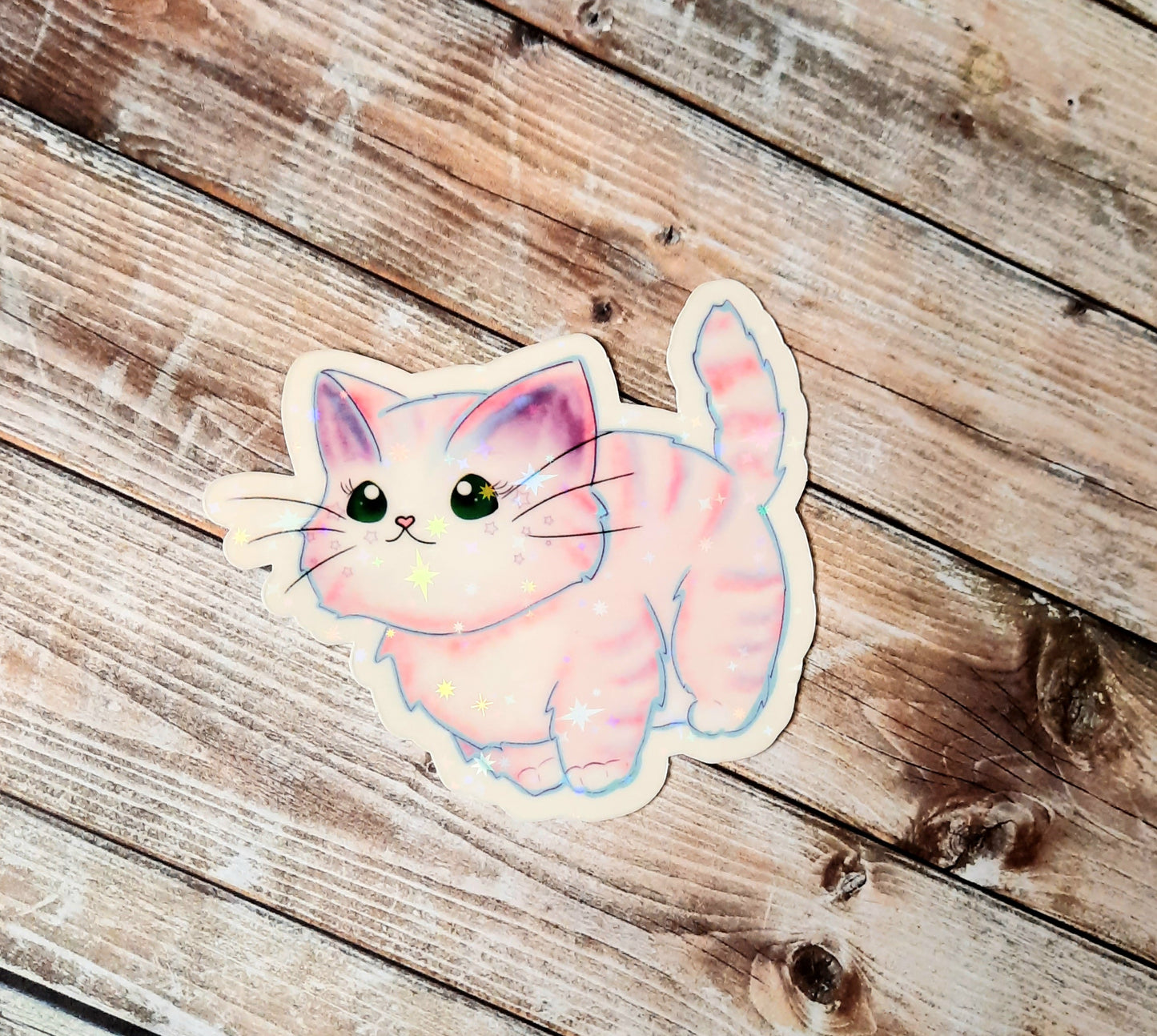 Glow in the dark cute kitten sticker