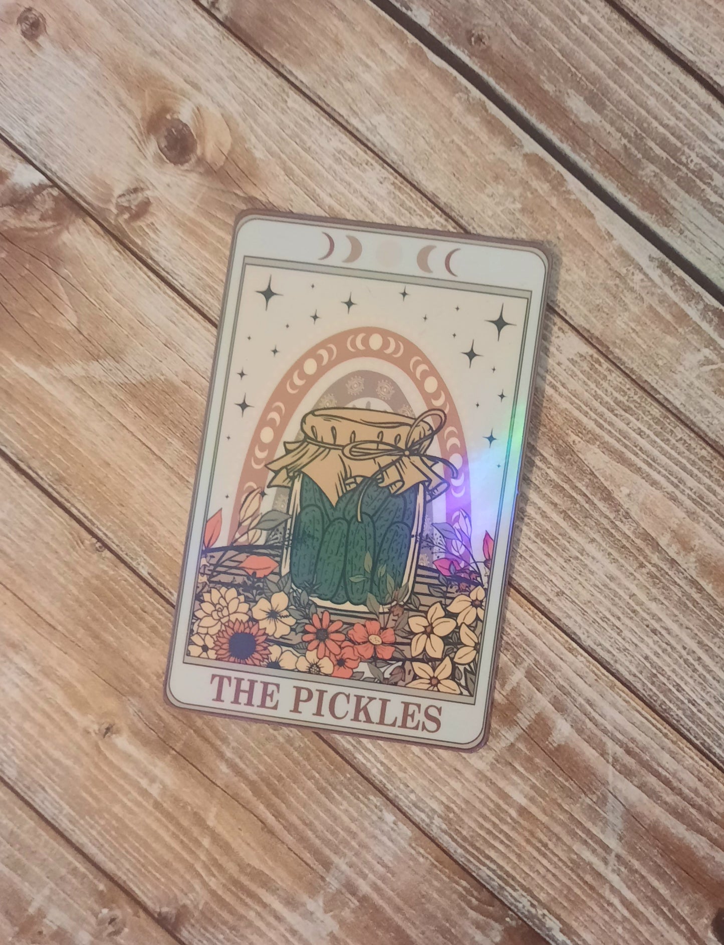 The pickles tarot card sticker, pickle lover gift