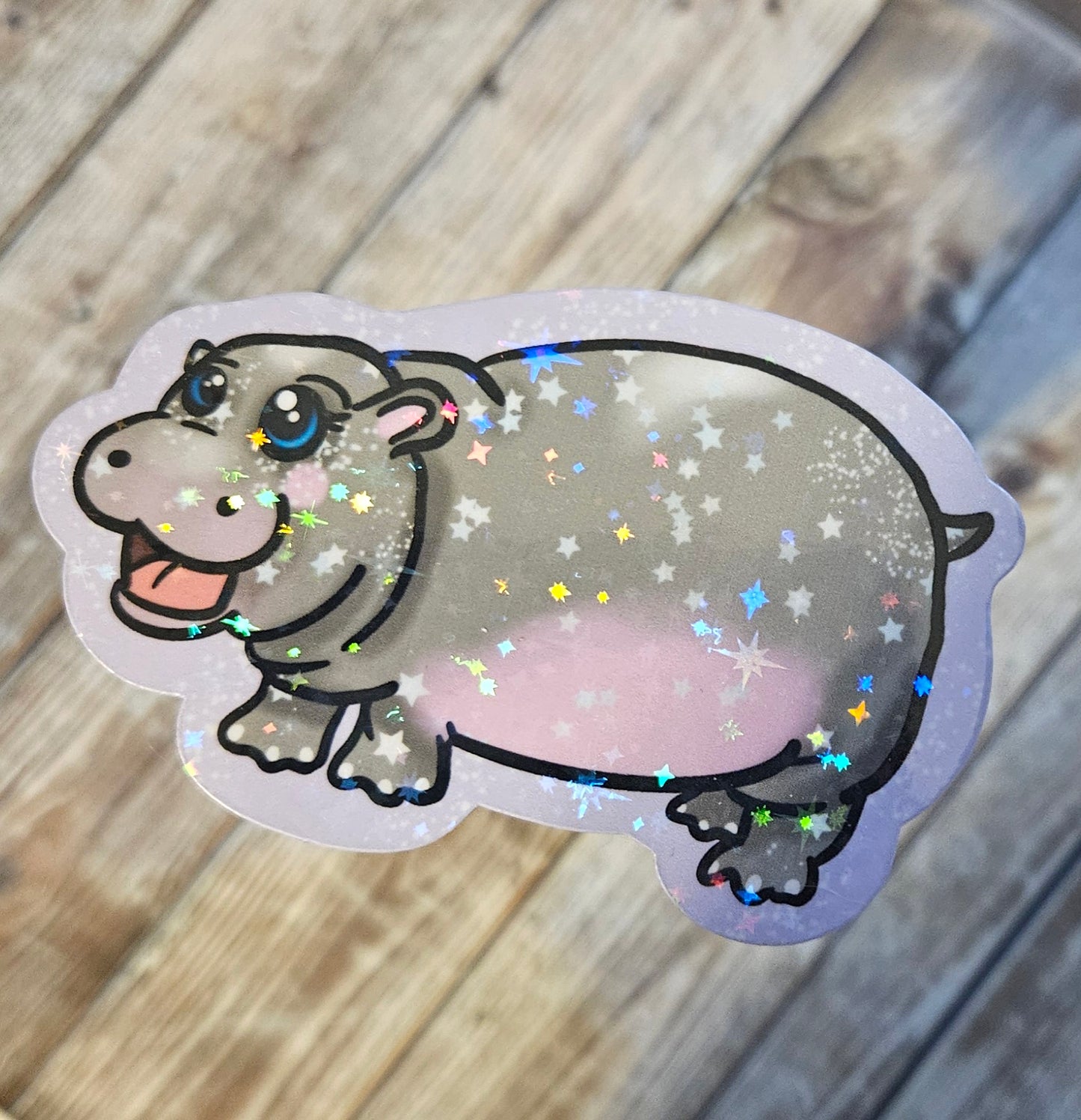 Cute chonky hippo sticker