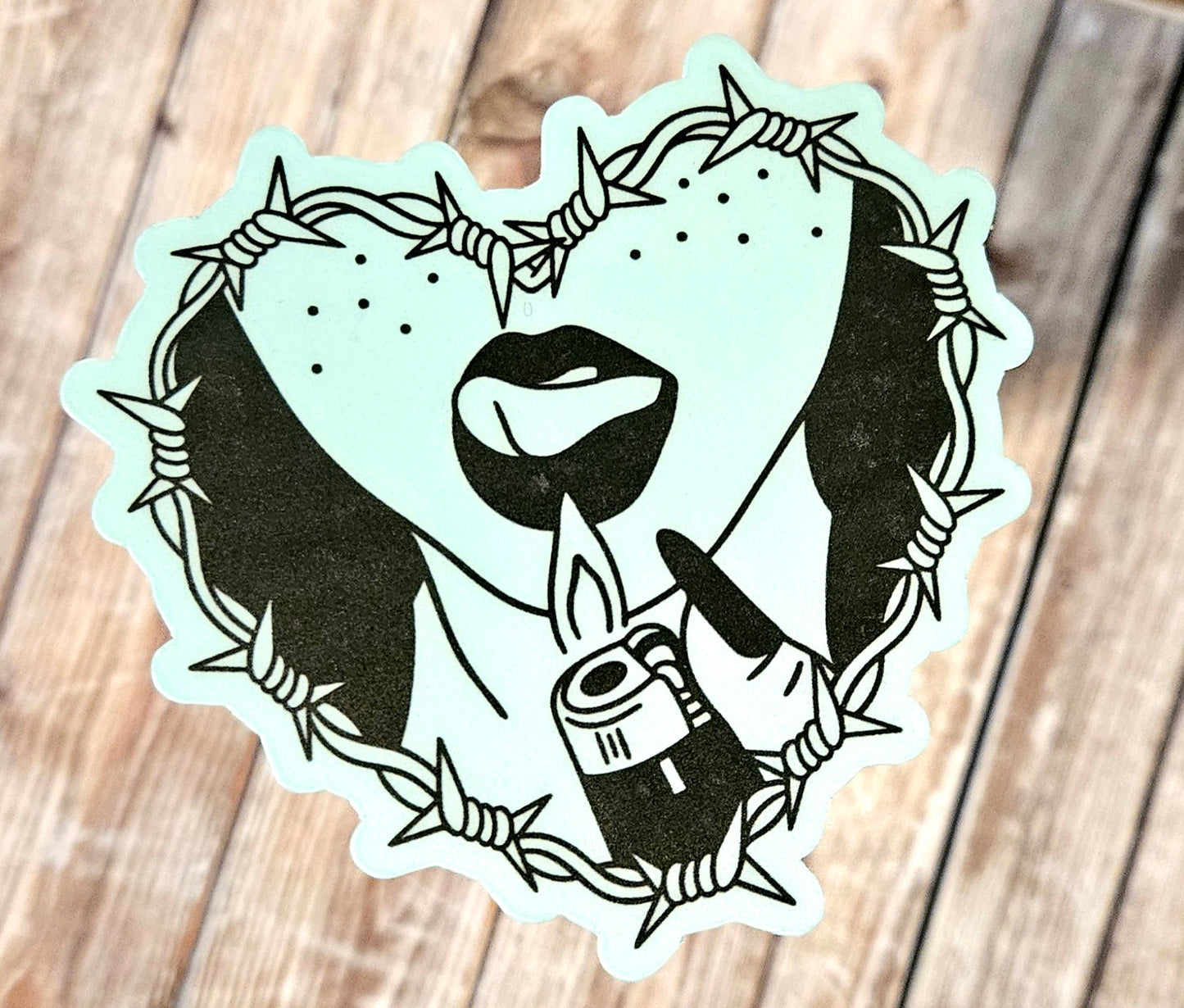 Glow in the dark baddie sticker