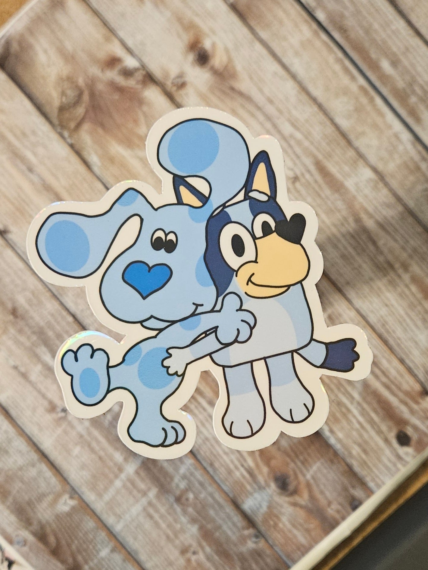 Blue dogs love old school and new school sticker