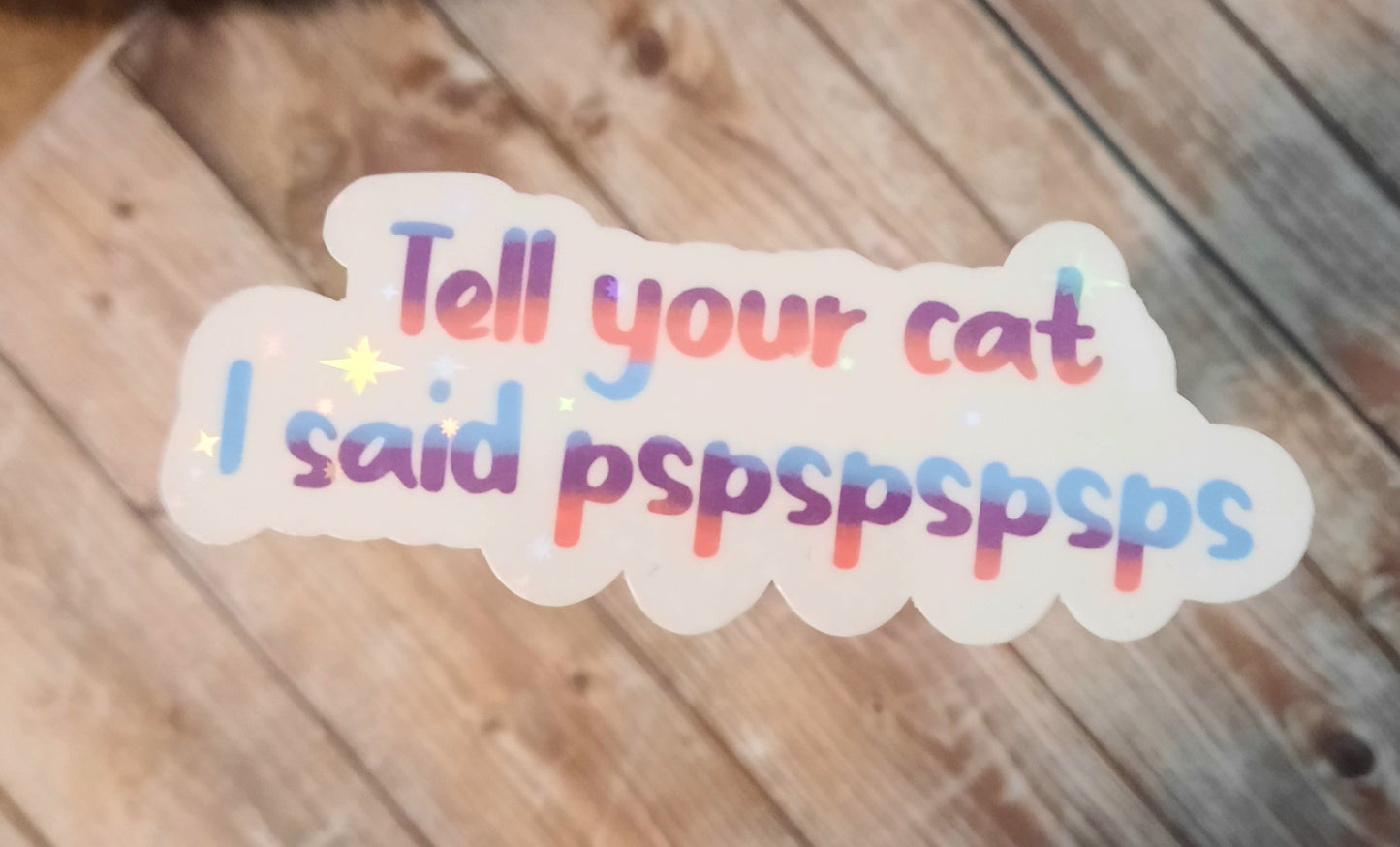 Tell your cat sticker for water bottle
