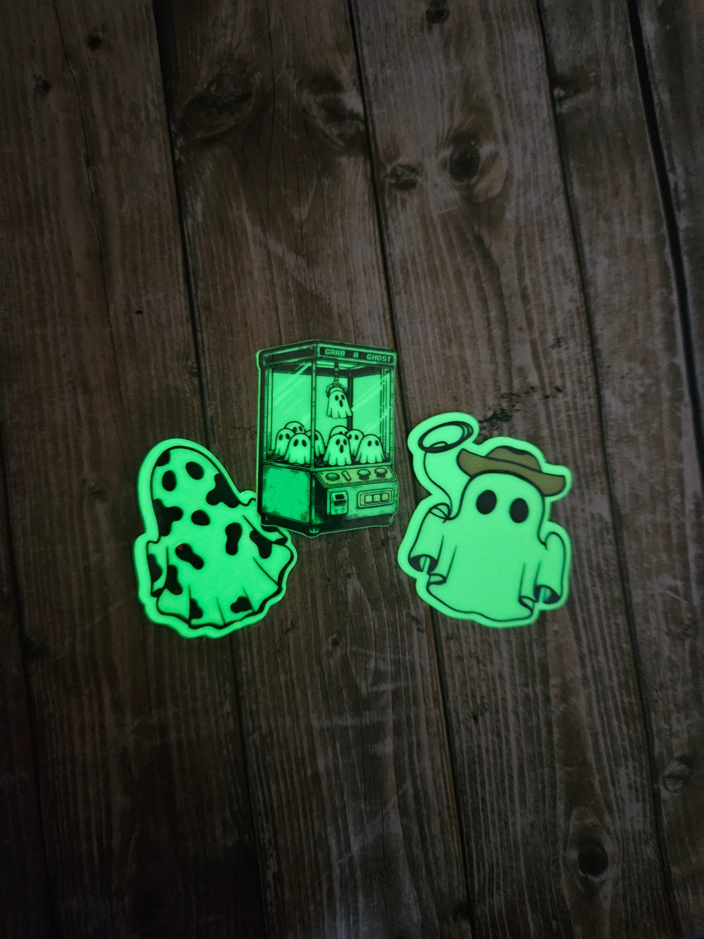 Mini glow in the dark sticker 3 pack, mini ghost stickers