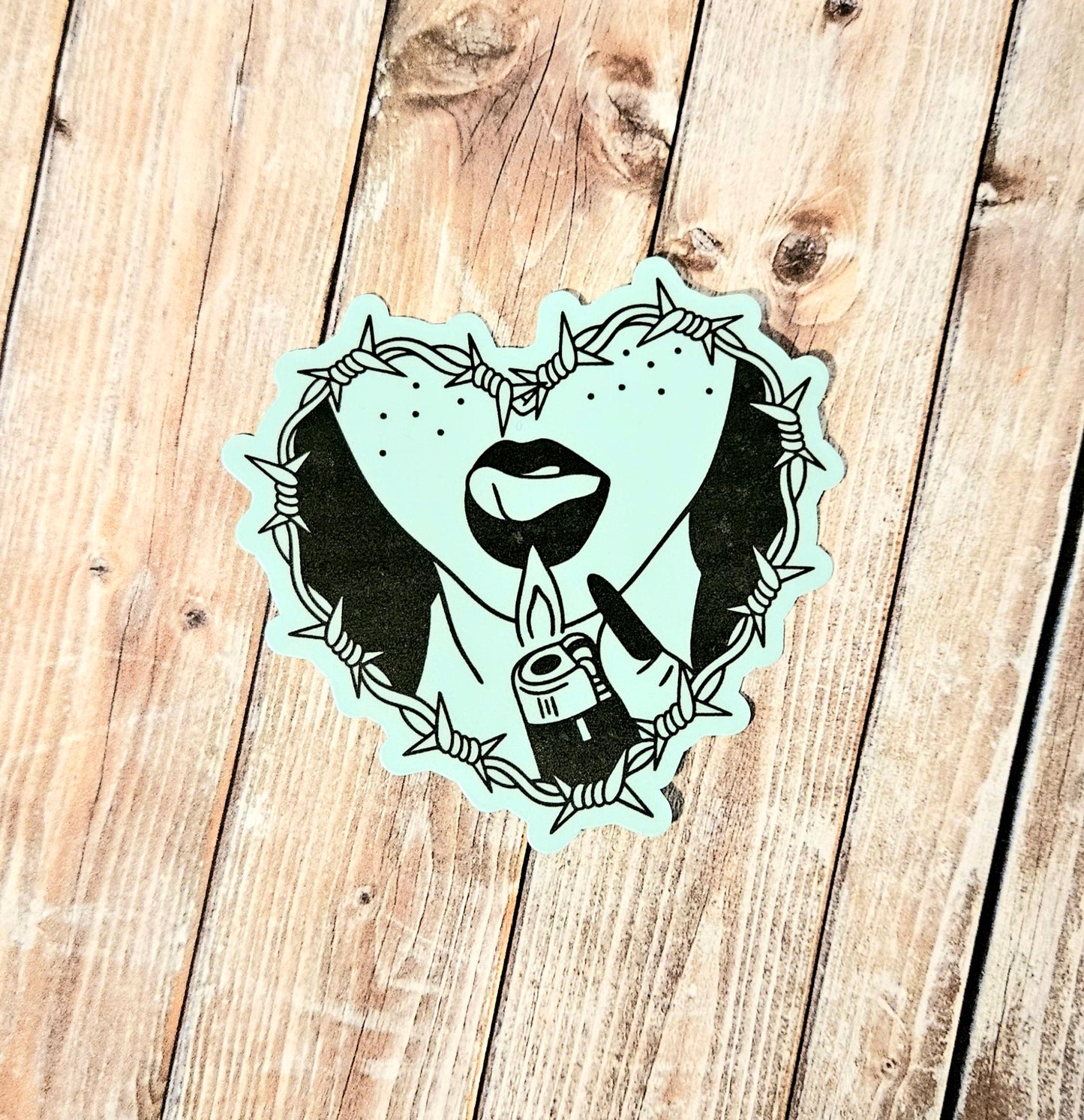 Glow in the dark baddie sticker