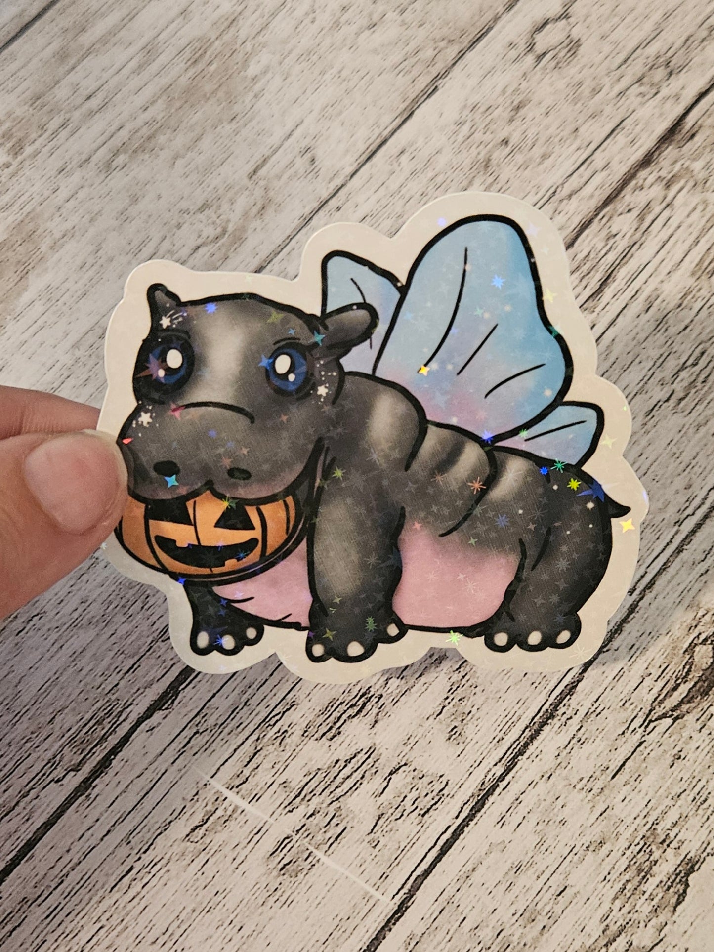 Pygmy hippo halloween sticker