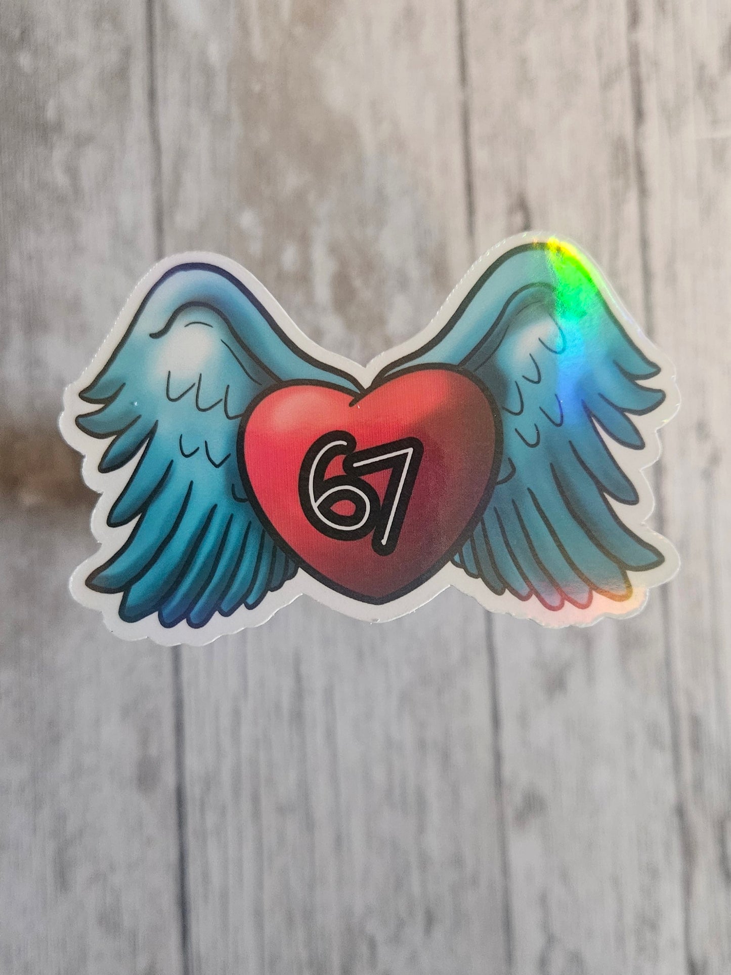 6-7 angel number gen alpha slang vinyl sticker