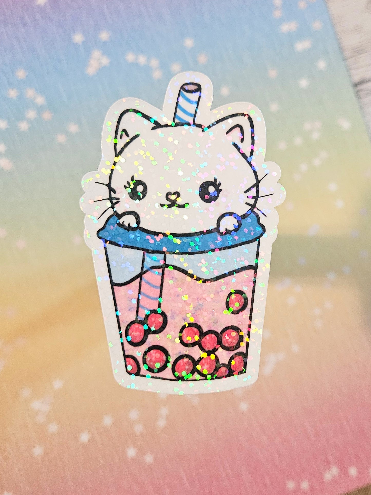 Cute kitty Boba sticker