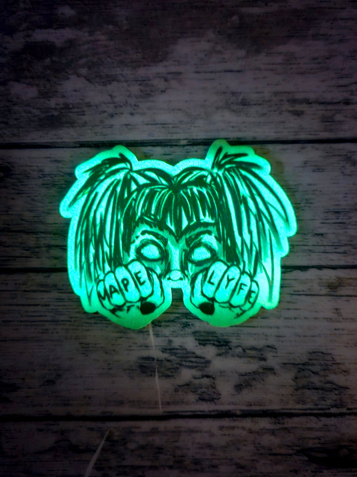 Vape life baddie glow in the dark sticker for water bottle