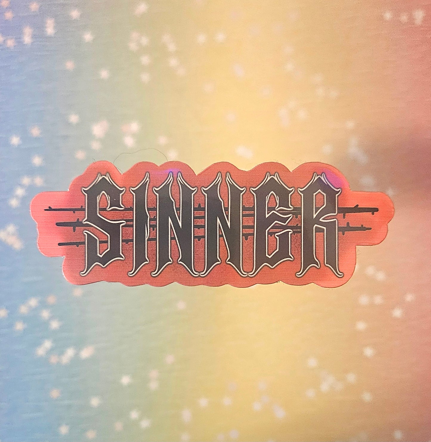 Sinner sticker for water bottle