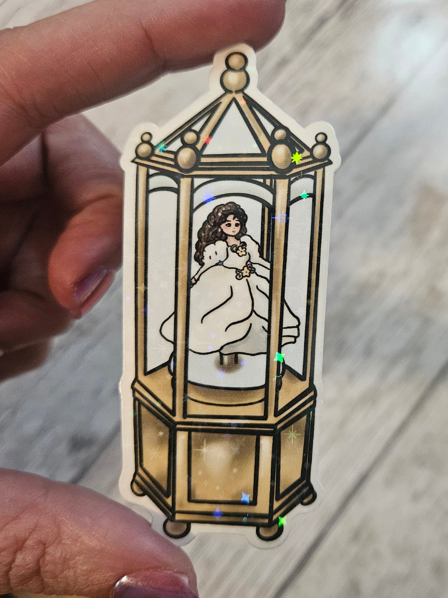As the world falls down lullaby doll sticker for water bottle