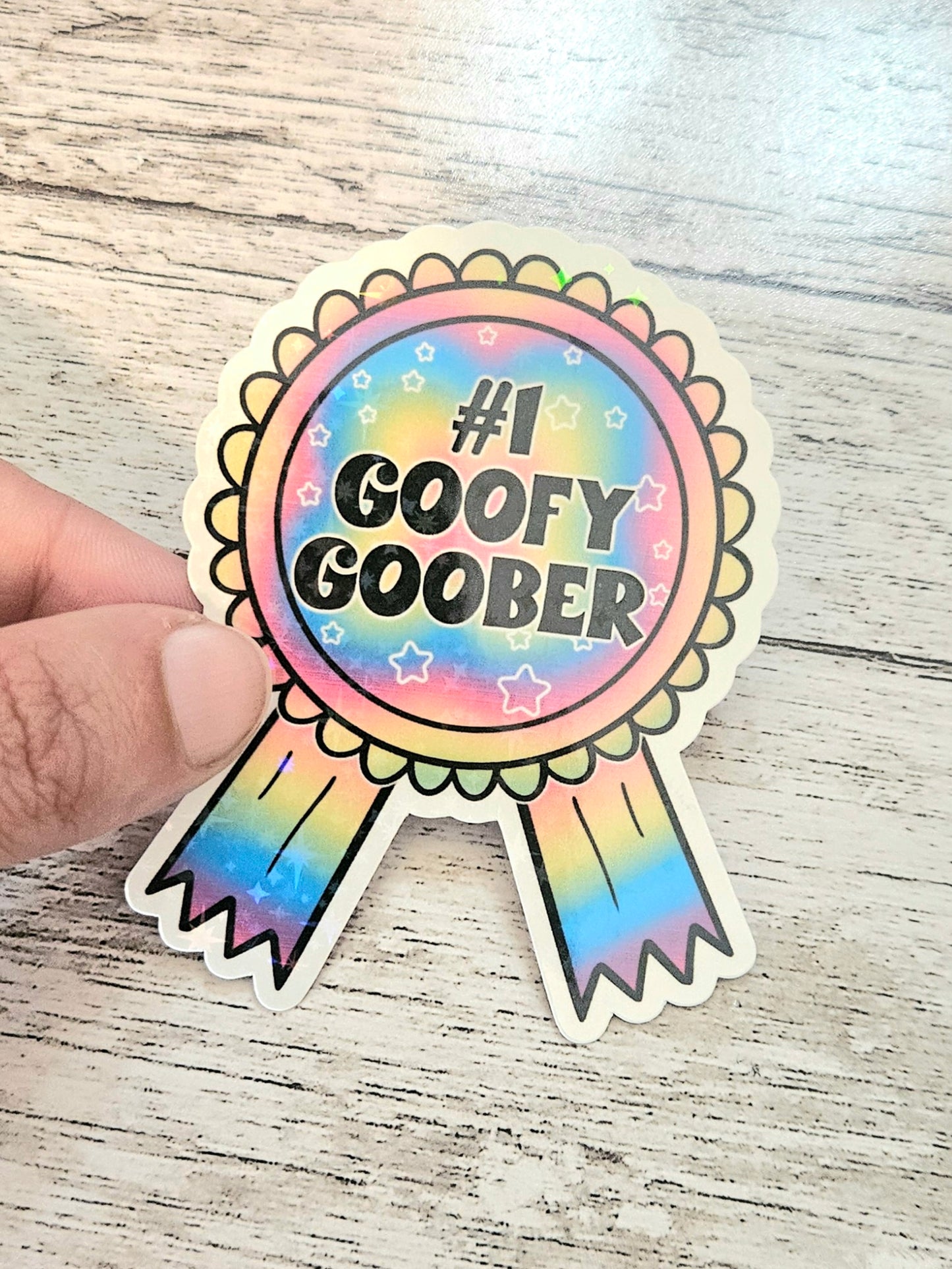 Number one goofy goober award sticker, vinyl sticker for laptop and water bottle