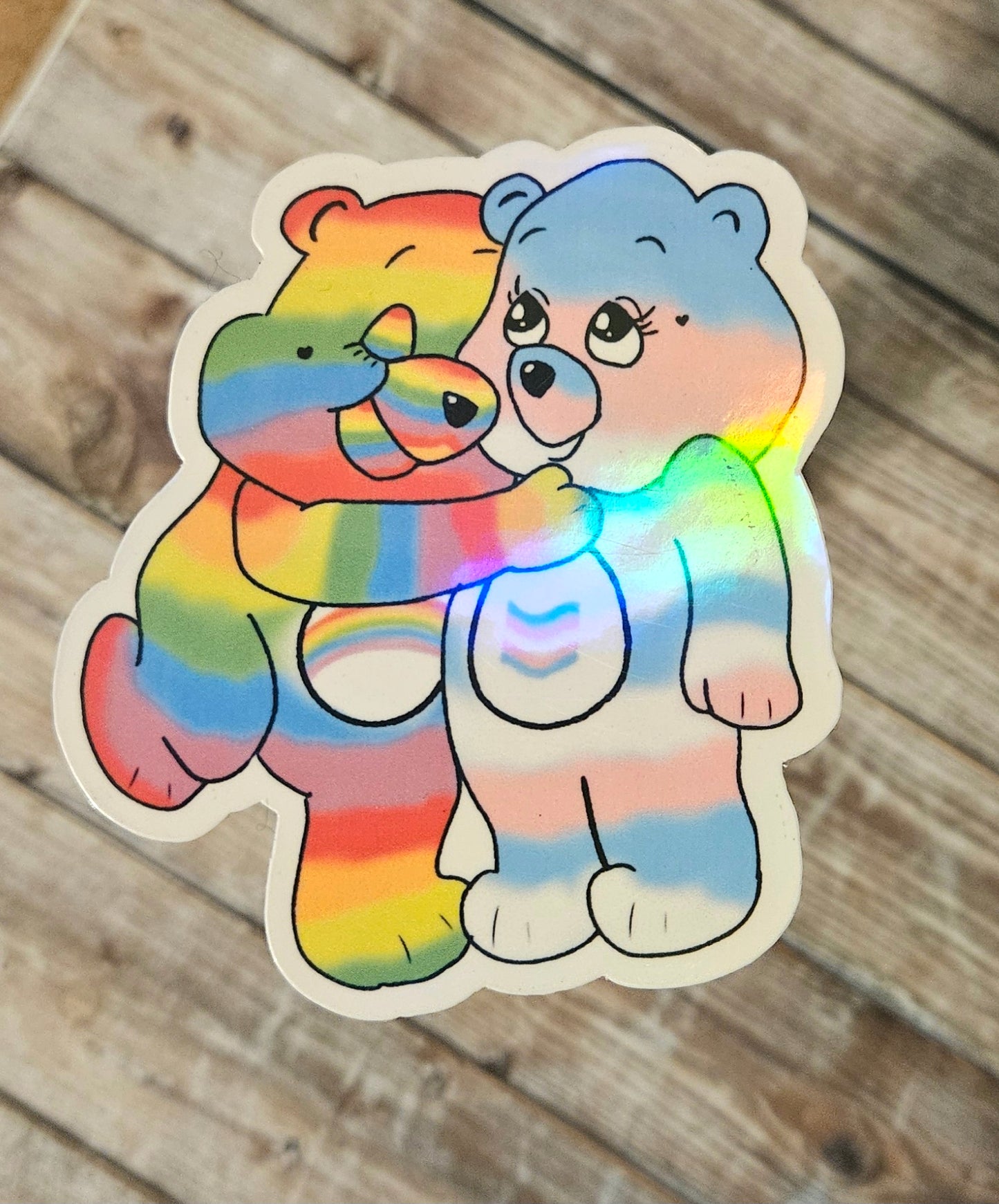 Gay and Trans pride hugging bears