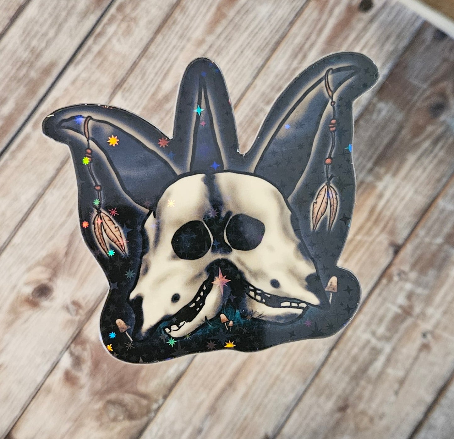 Glow in the dark 2 headed goat sticker