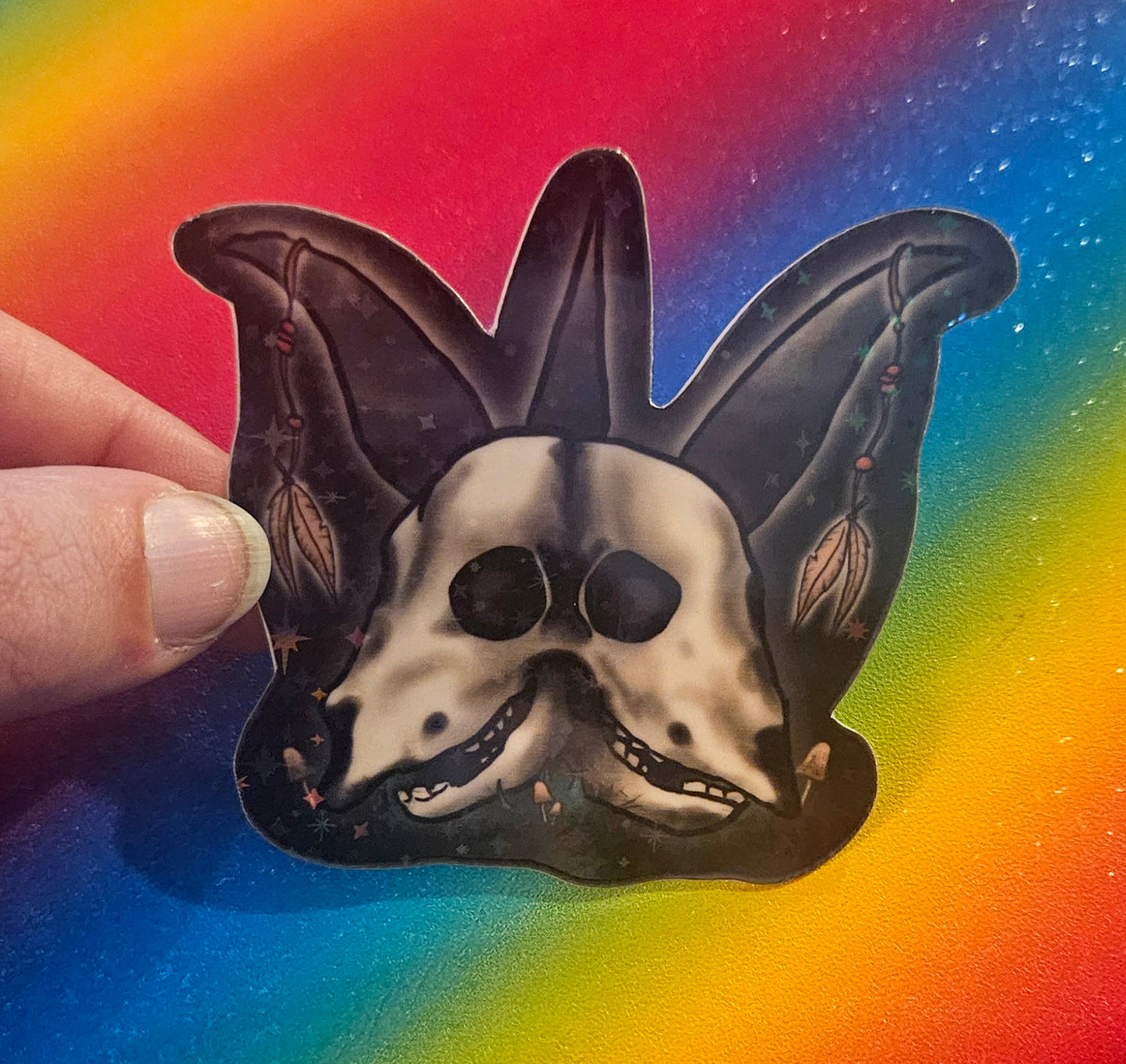 Glow in the dark 2 headed goat sticker