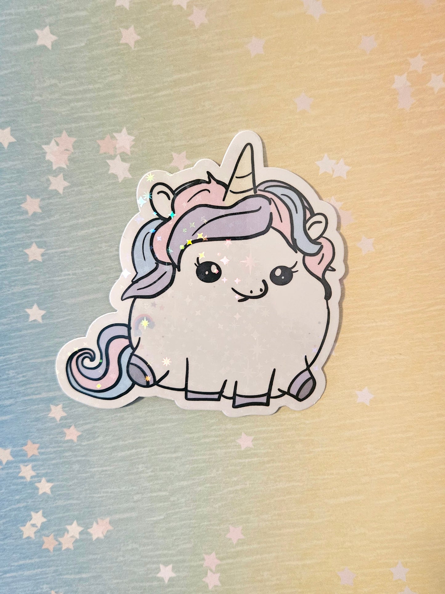 Chonky unicorn sticker for laptop and water bottle